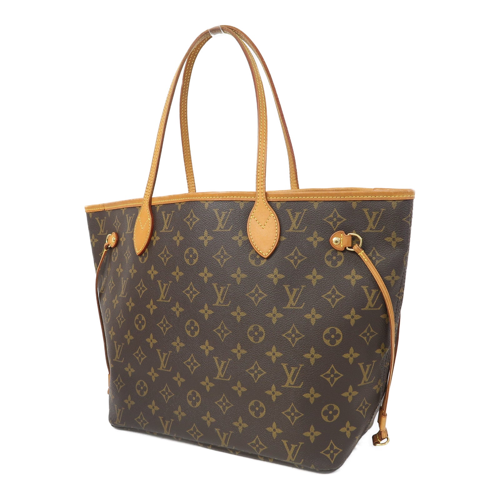 LOUIS VUITTON Monogram Neverfull MM金扣肩背袋啡色