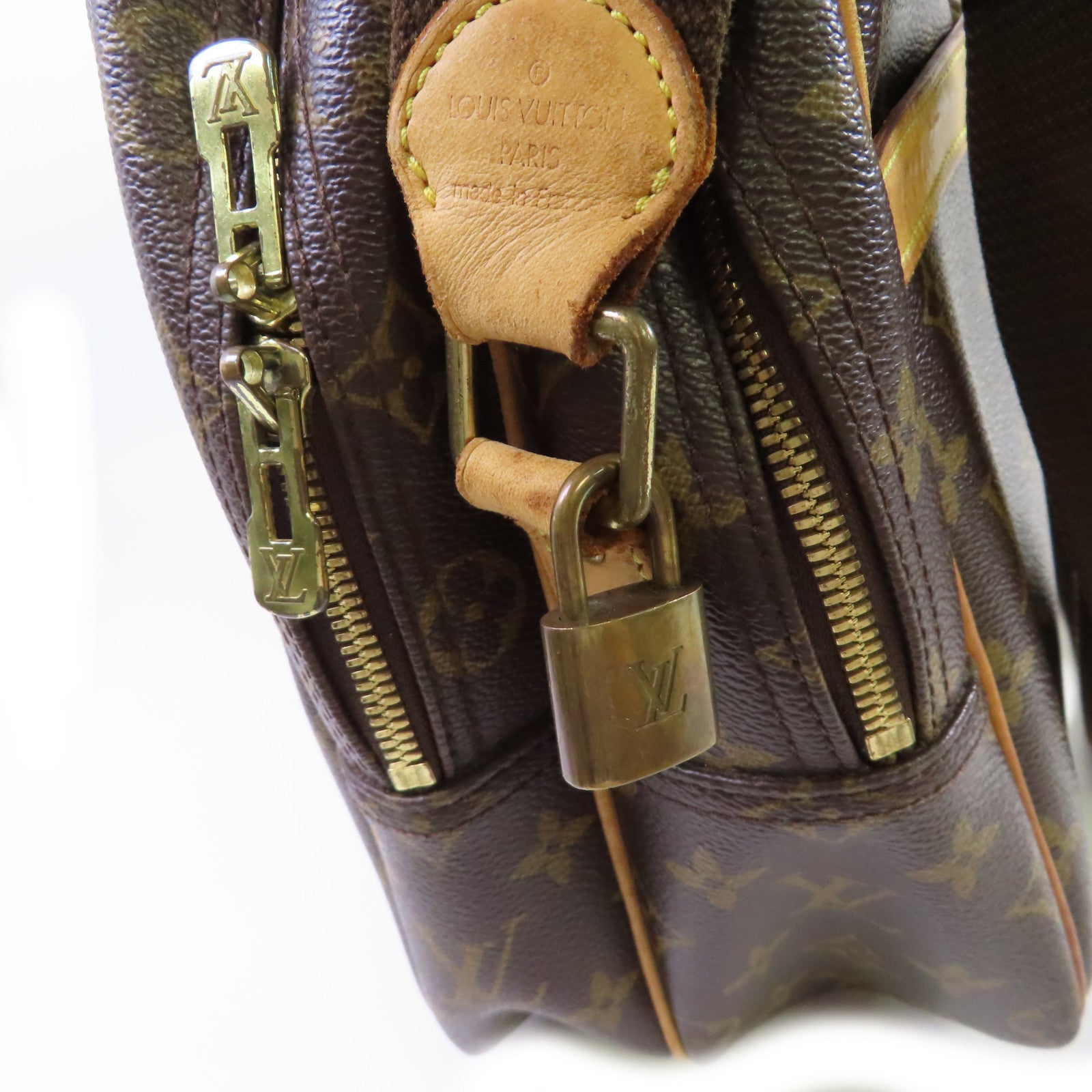 LOUIS VUITTON Monogram Reporter GM Bag金扣肩背袋啡色
