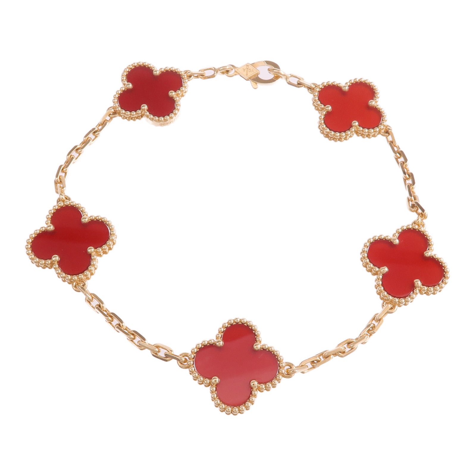 Van Cleef & Arpels 18K黃金/Carnelian Vintage Alhambra Bracelet手鏈