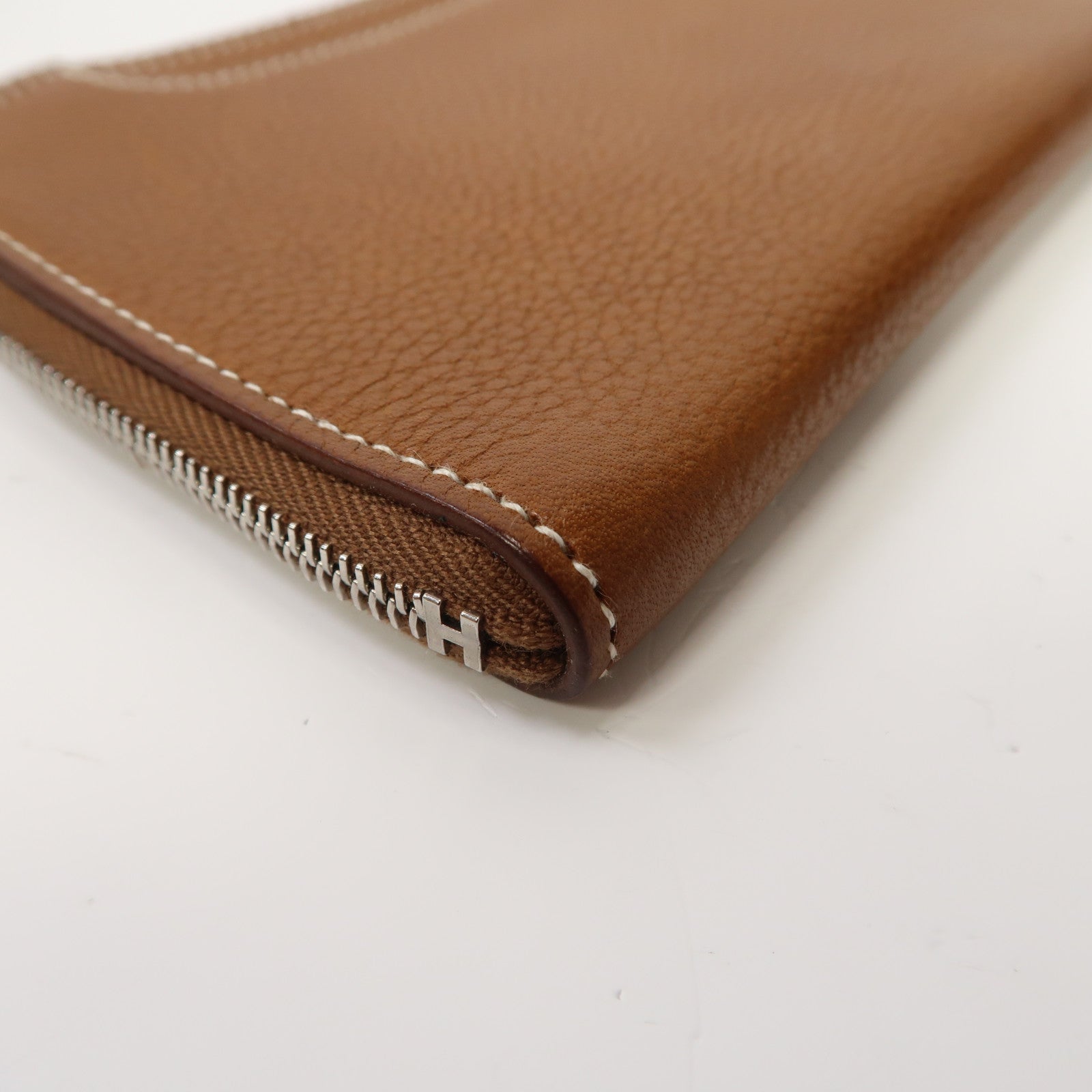 HERMES Evercolor皮革Strap GM Phone Case銀扣手機套經典駝色