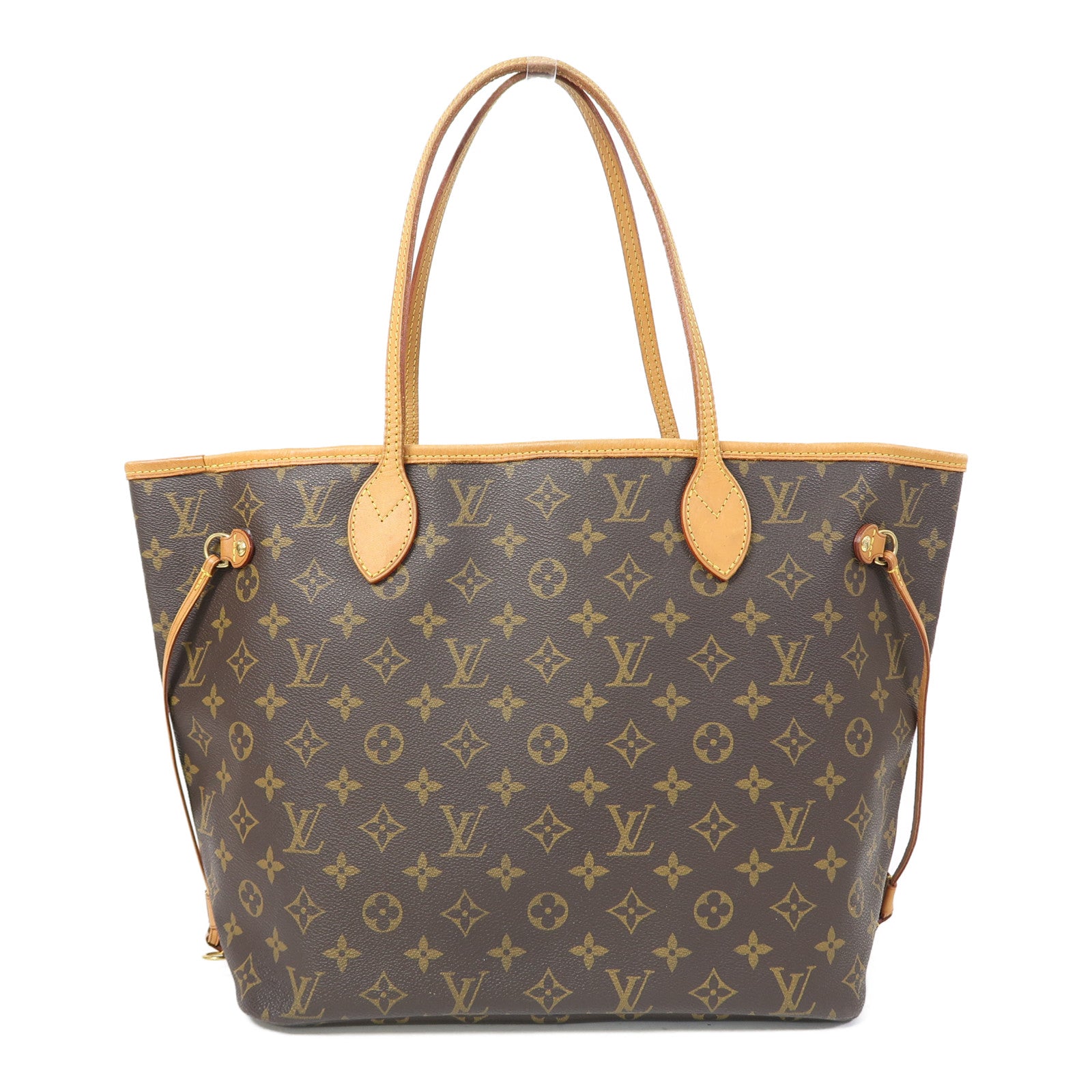 LOUIS VUITTON Monogram Neverfull MM金扣肩背袋啡色