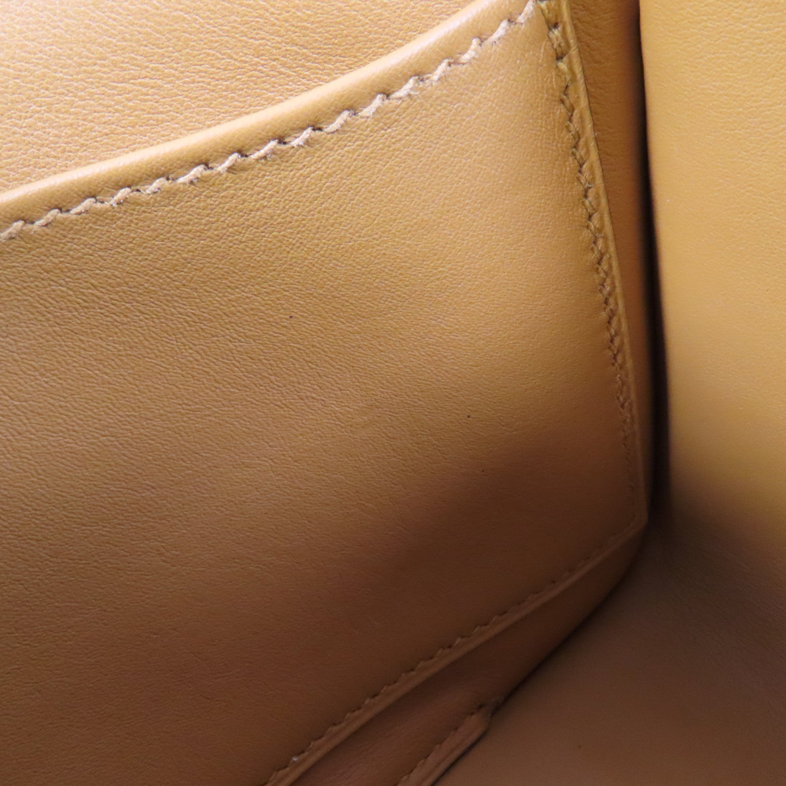 HERMES Chevre皮革Geta金扣肩背袋Caramel