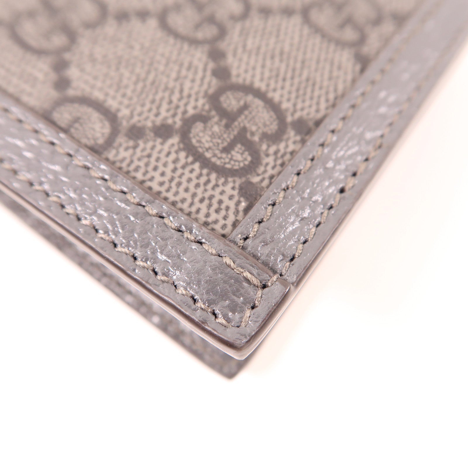 GUCCI 塗層帆布/皮革Ophidia Wallet銀扣錢包灰色