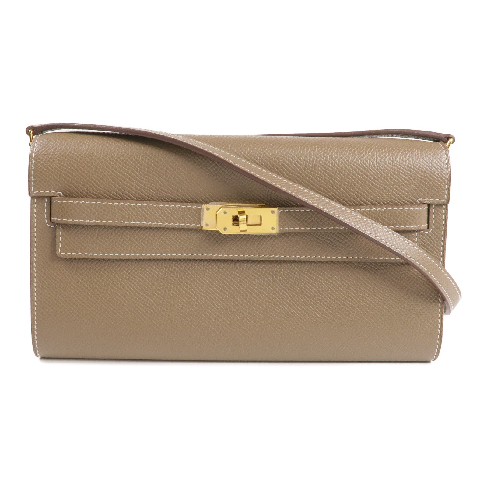 HERMES Epsom皮革Kelly To Go金扣肩背袋