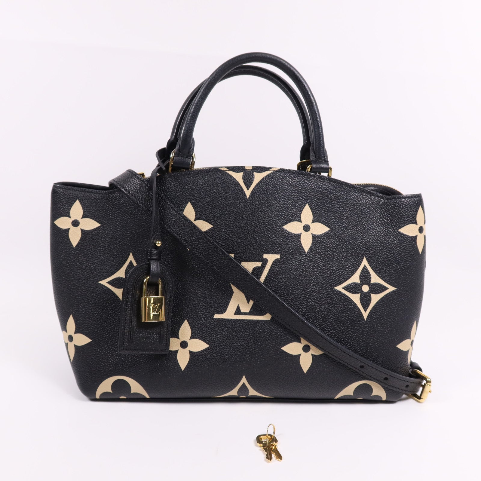 LOUIS VUITTON Monogram/Empreinte Petit Palais金扣手挽肩背兩用袋