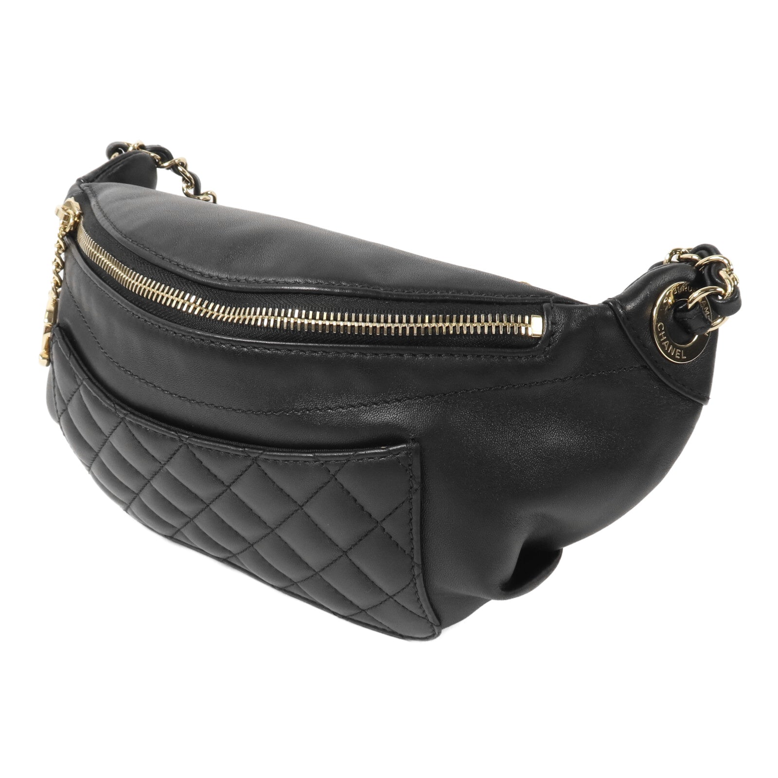 CHANEL 羊皮皮革Waist Bag鏈帶腰包