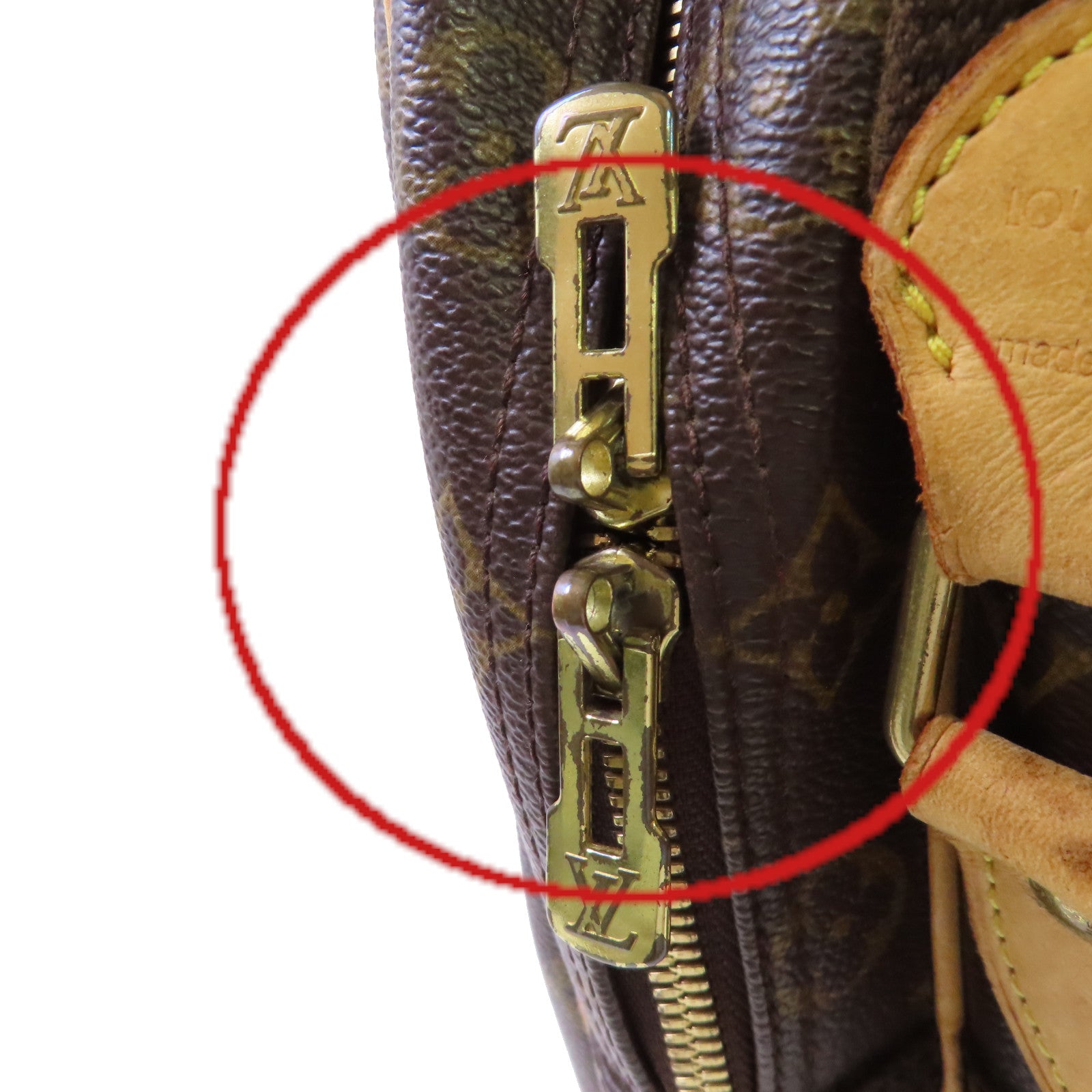 LOUIS VUITTON Monogram Reporter GM Bag金扣肩背袋啡色