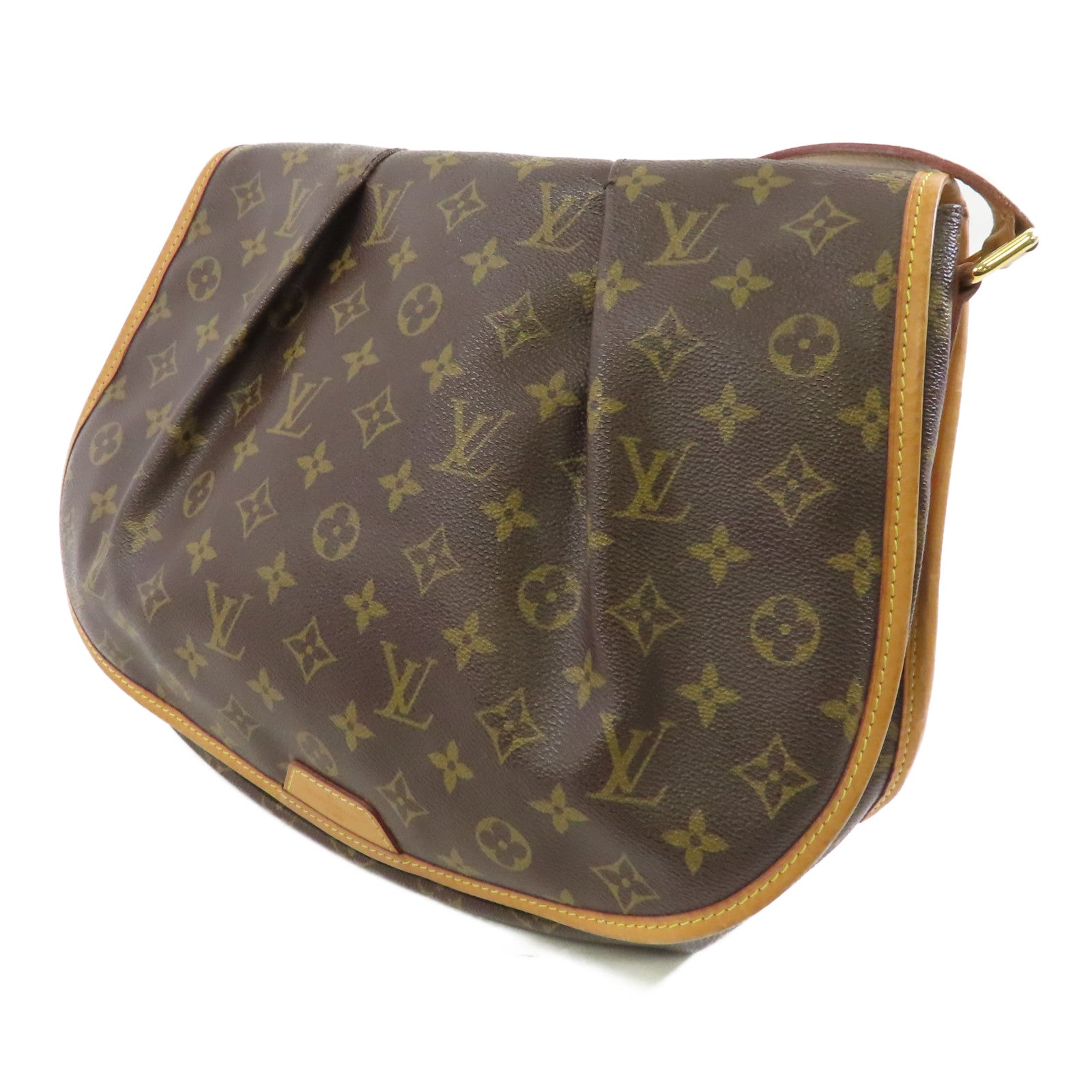 LOUIS VUITTON Monogram Menilmontant MM金扣肩背袋啡色