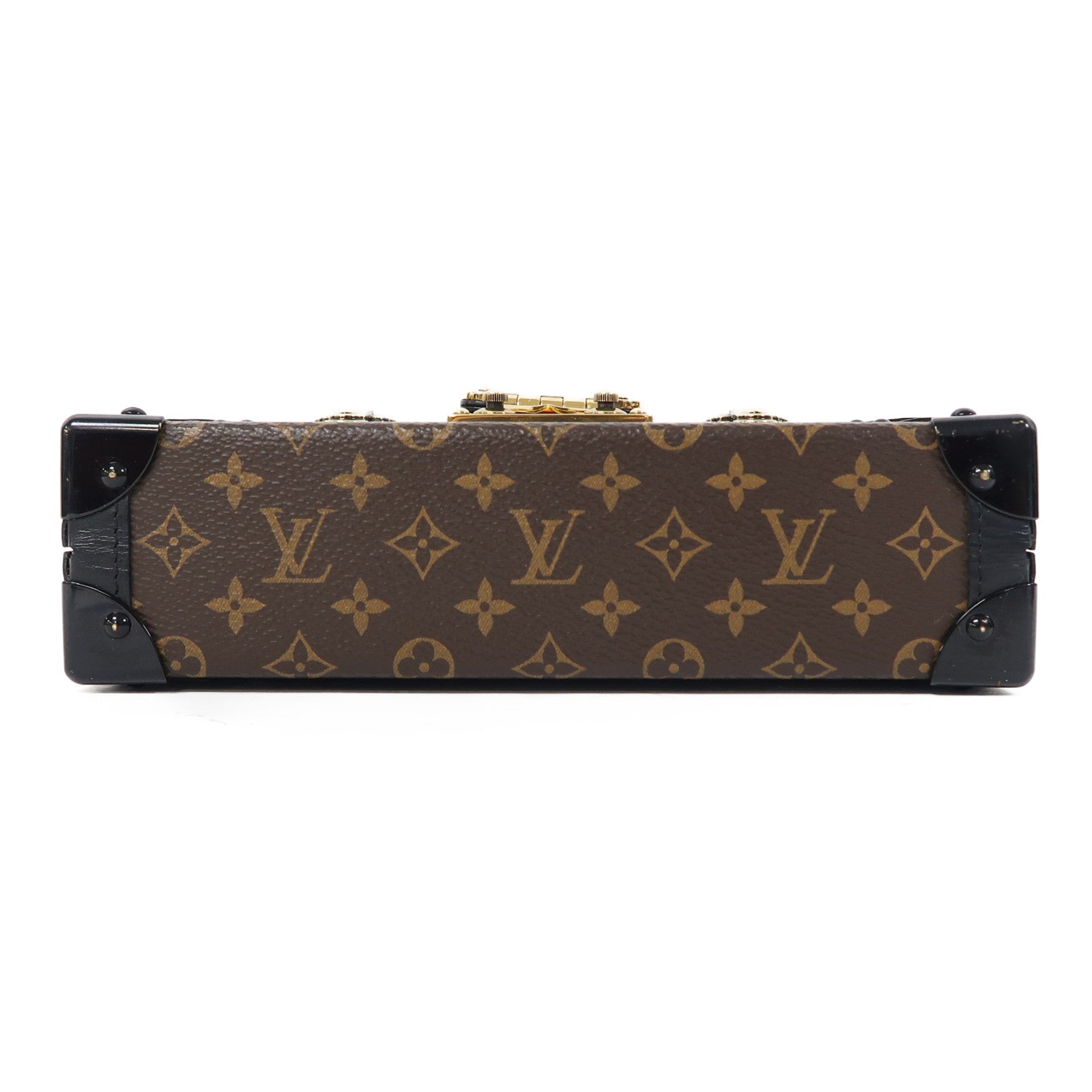 LOUIS VUITTON Monogram Petite Malle金扣肩背袋啡色