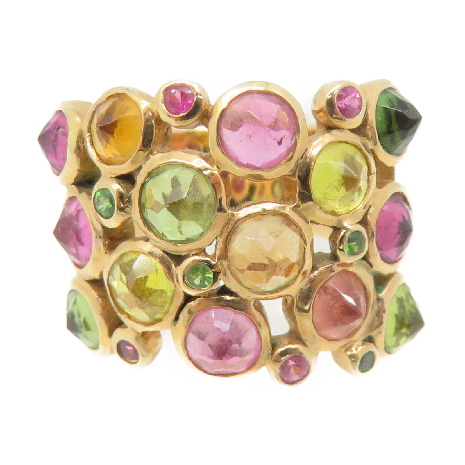 JEWELRY 18K玫瑰金/3.66ct彩色宝石Jewelry Ring戒指US#6.5