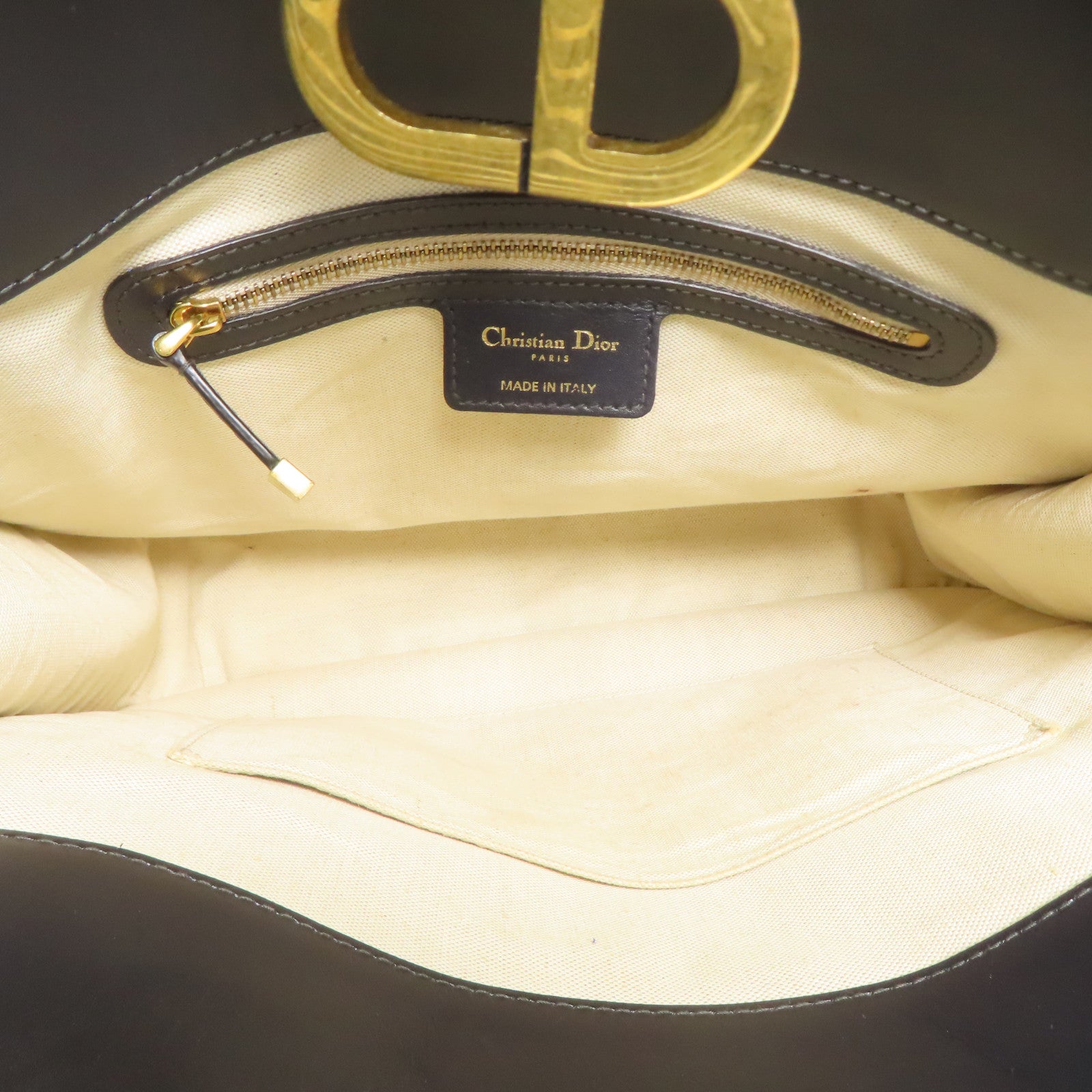 Dior 帆布Shoulder Bag金扣肩背袋