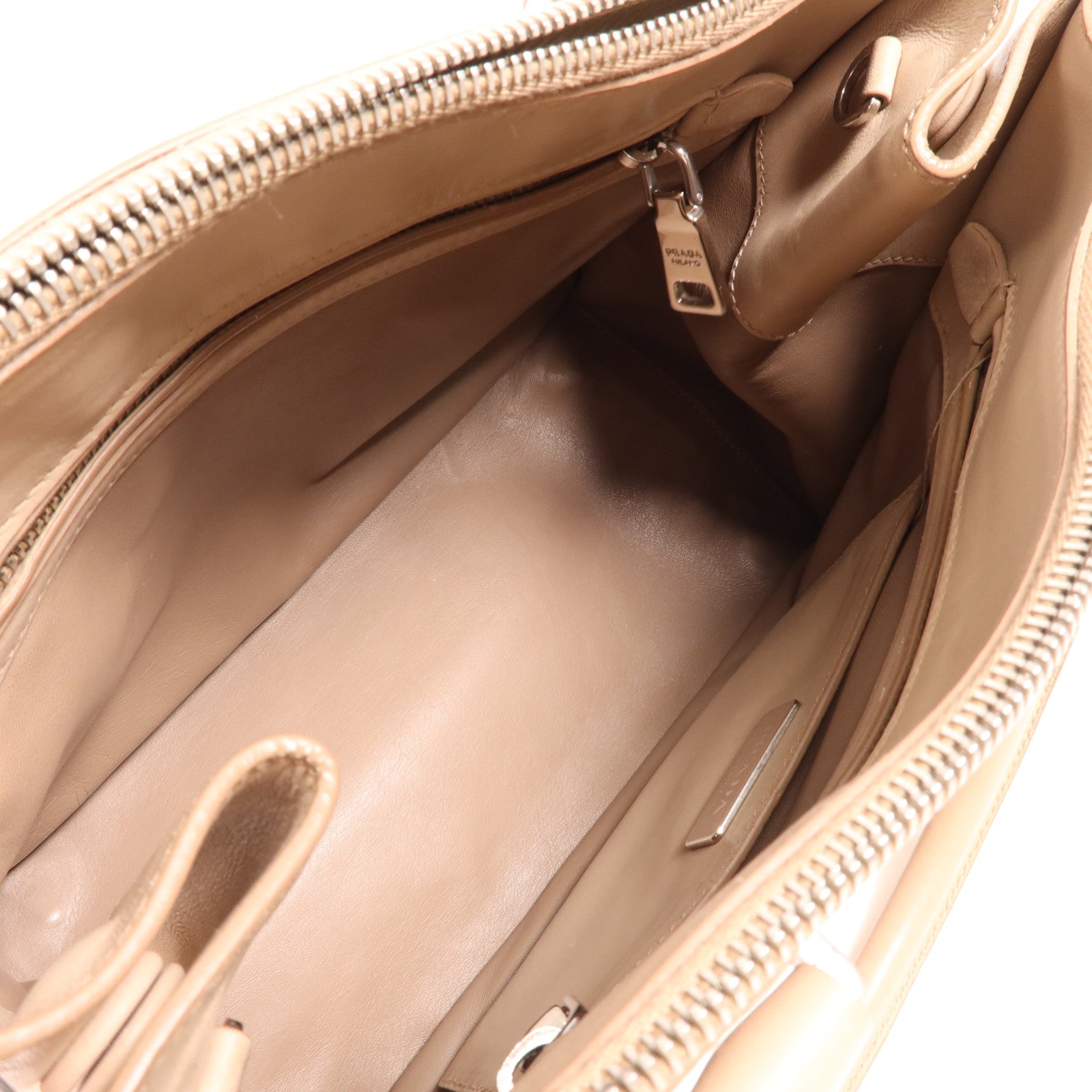 PRADA 牛皮皮革2 Way Shoulder銀扣手挽肩背兩用袋