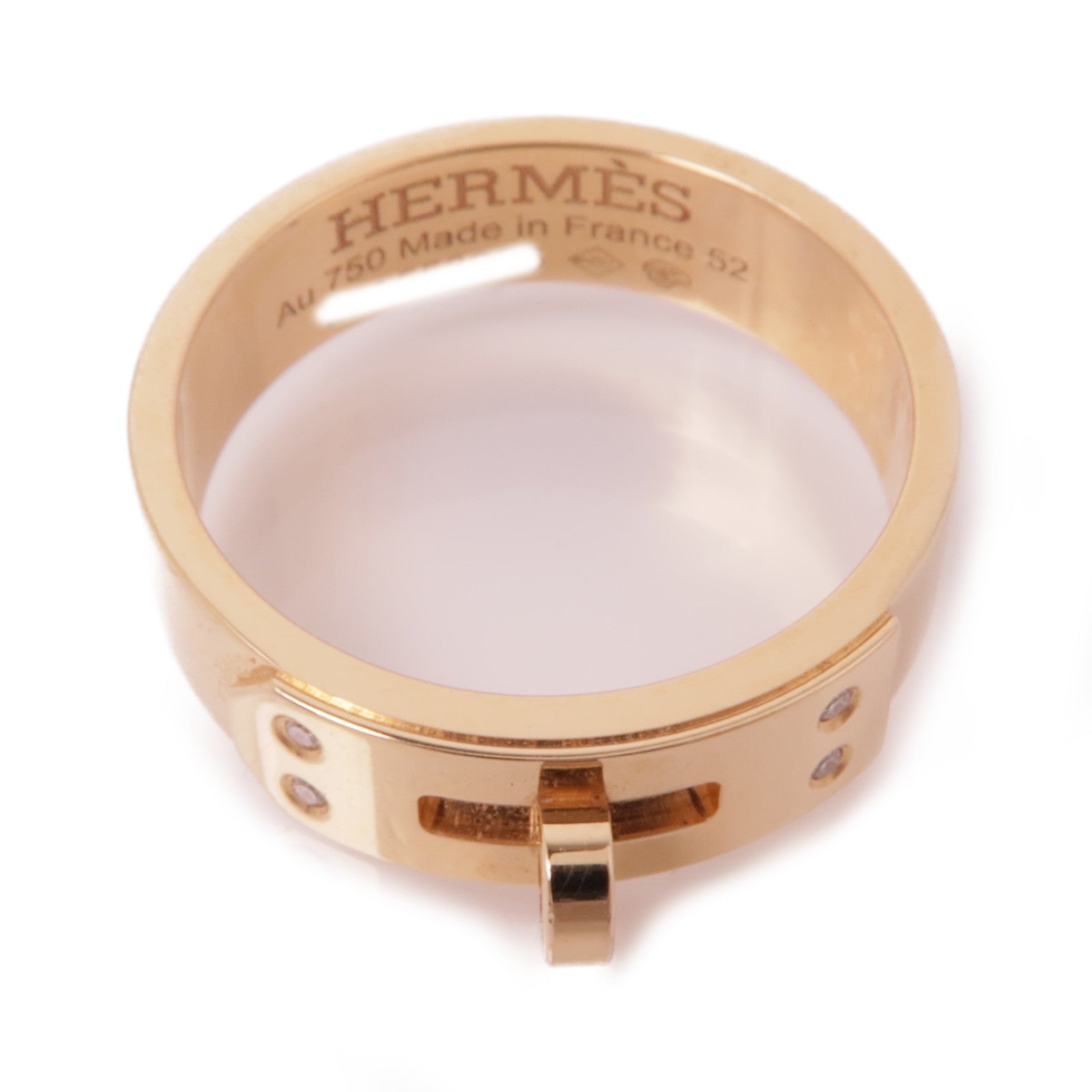 HERMES 18K玫瑰金Kelly Ring Hermes#52 US#6