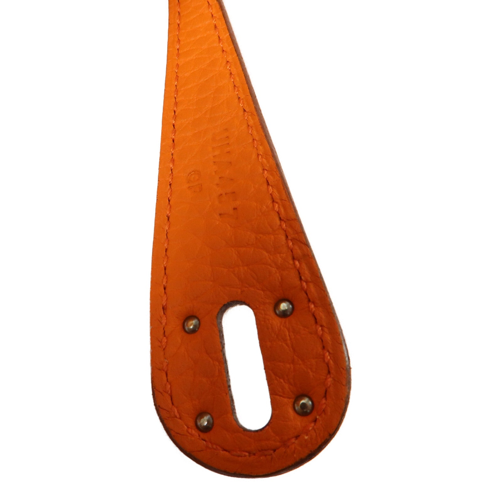 HERMES Clemence皮革Lindy 26銀扣手挽肩背兩用袋Orange