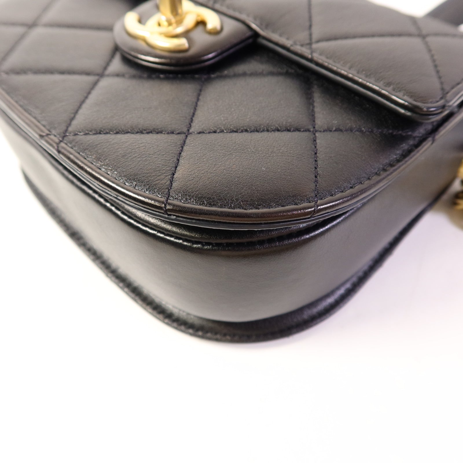 CHANEL 牛皮皮革Chain Shoulder Bag金扣鏈帶肩背袋