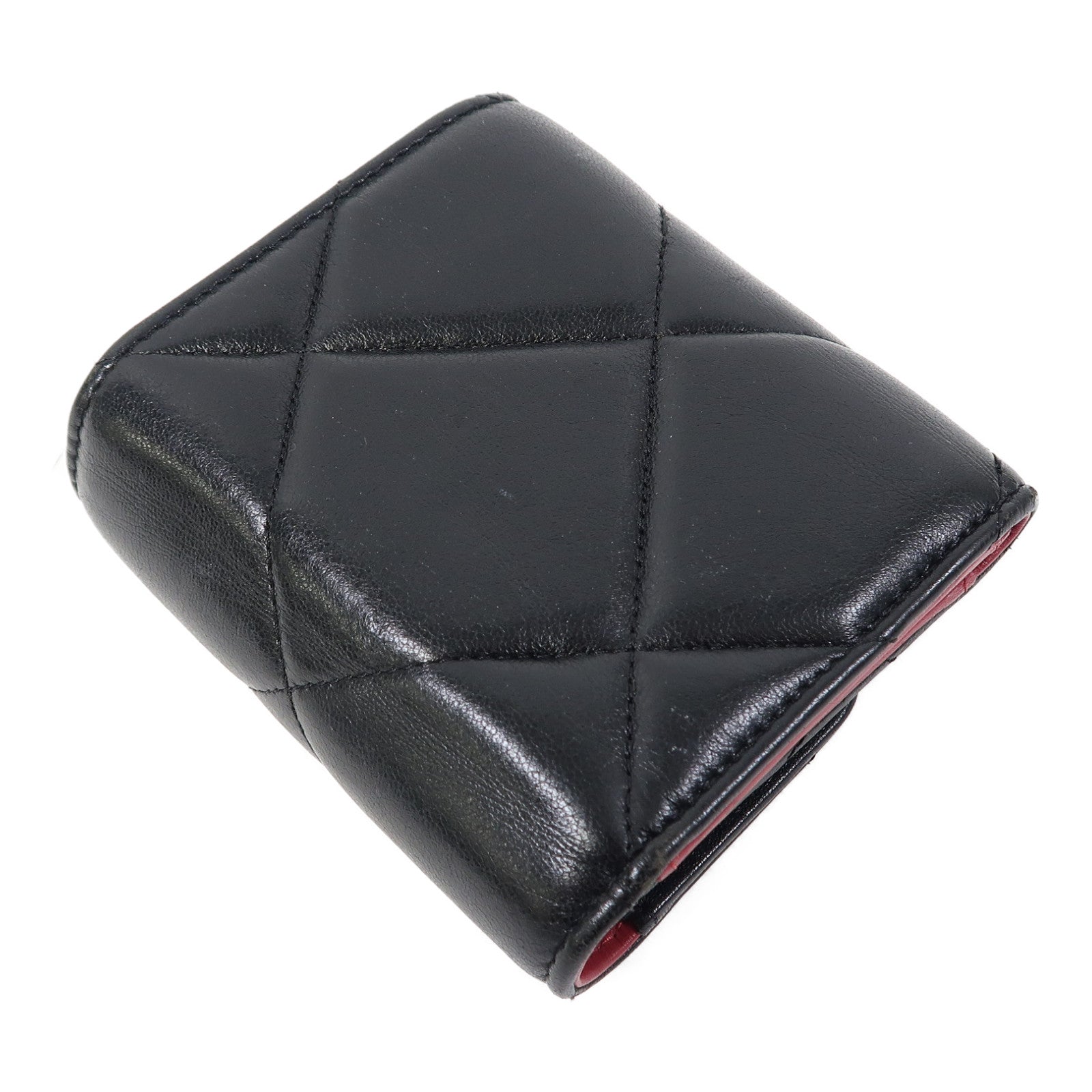 CHANEL 菱格羊皮皮革C19 Wallet金扣錢包黑色