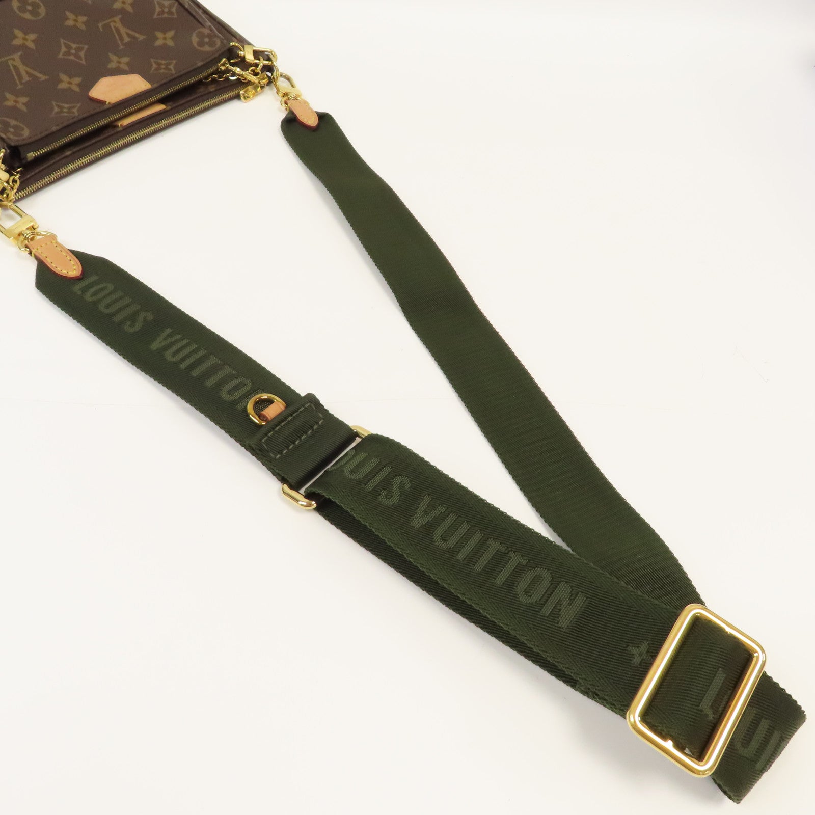 LOUIS VUITTON Monogram Multi Pochette Accessoires金扣肩背袋啡色
