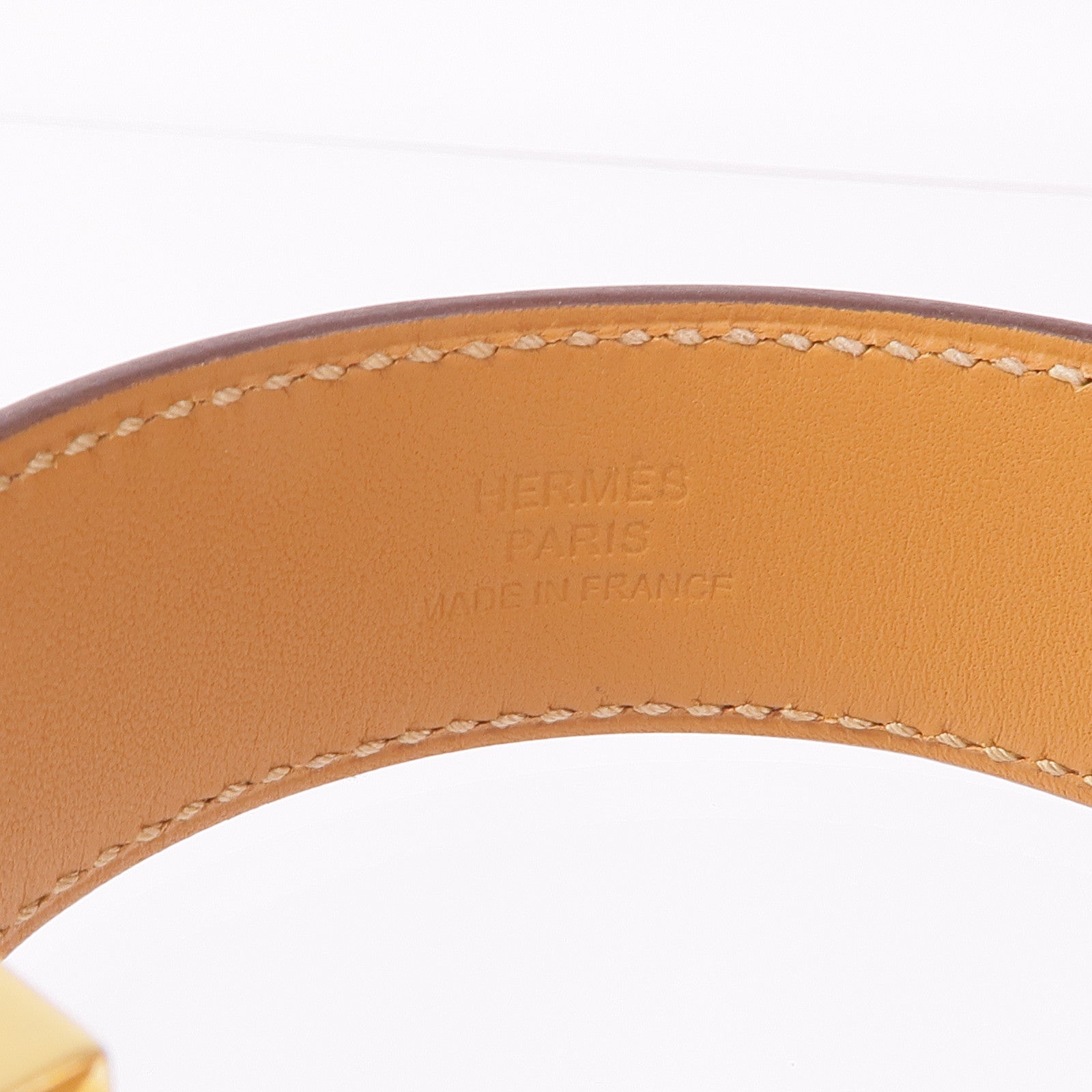 HERMES Swift皮革Collier De Chien 24 Bracelet金扣手帶Etoupe