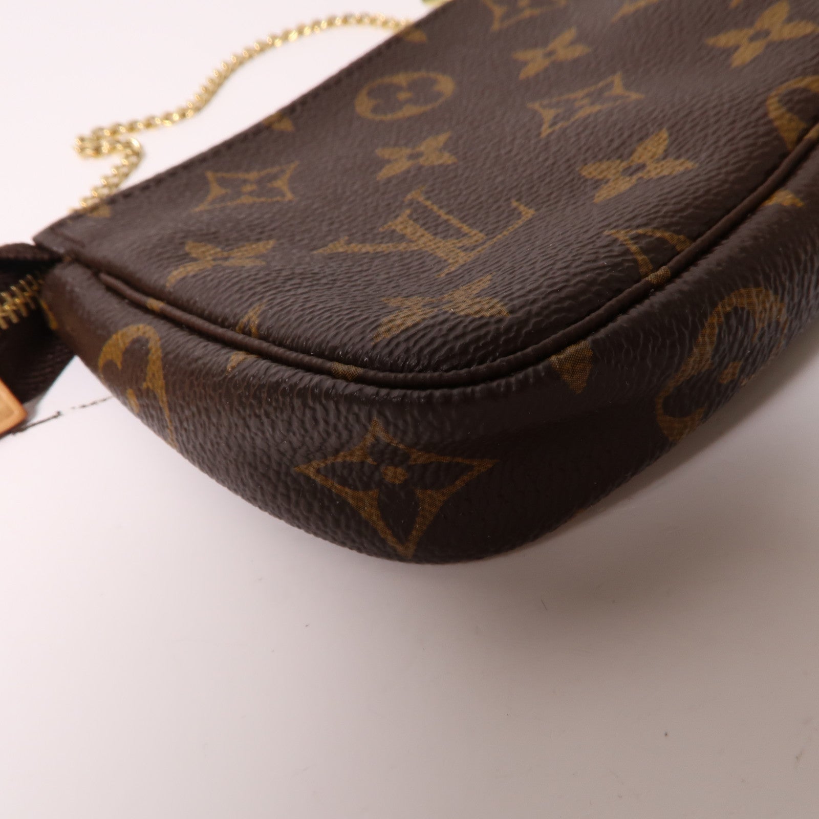 LOUIS VUITTON 【激減優惠】Monogram Pochette Accessories金扣手挽袋啡色