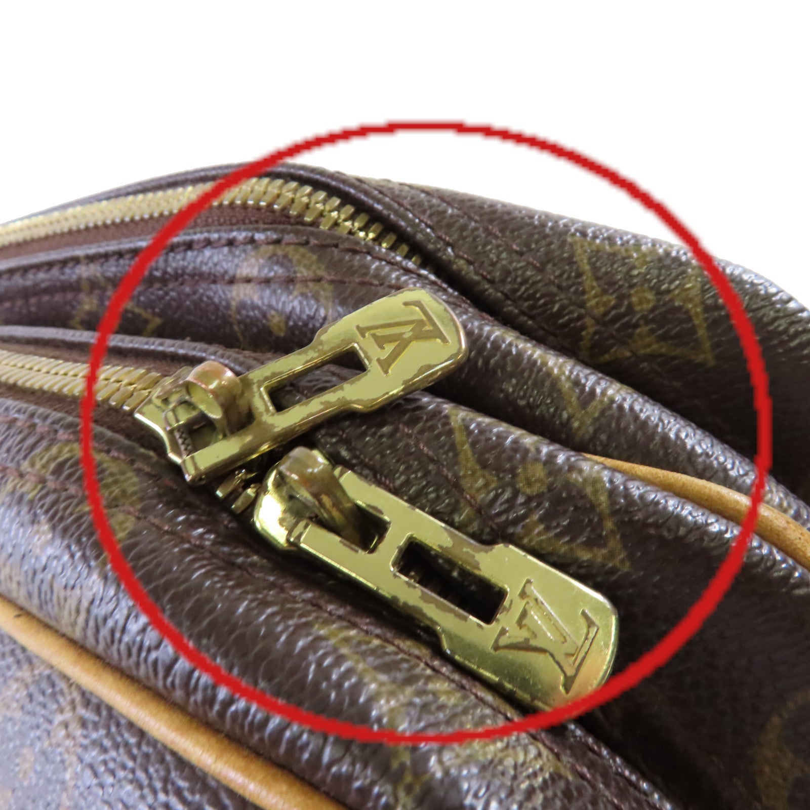 LOUIS VUITTON Monogram Reporter GM Bag金扣肩背袋啡色