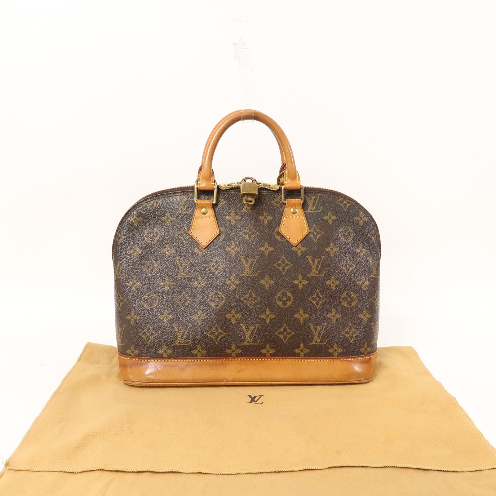 LOUIS VUITTON Monogram Alma PM金扣手挽袋啡色