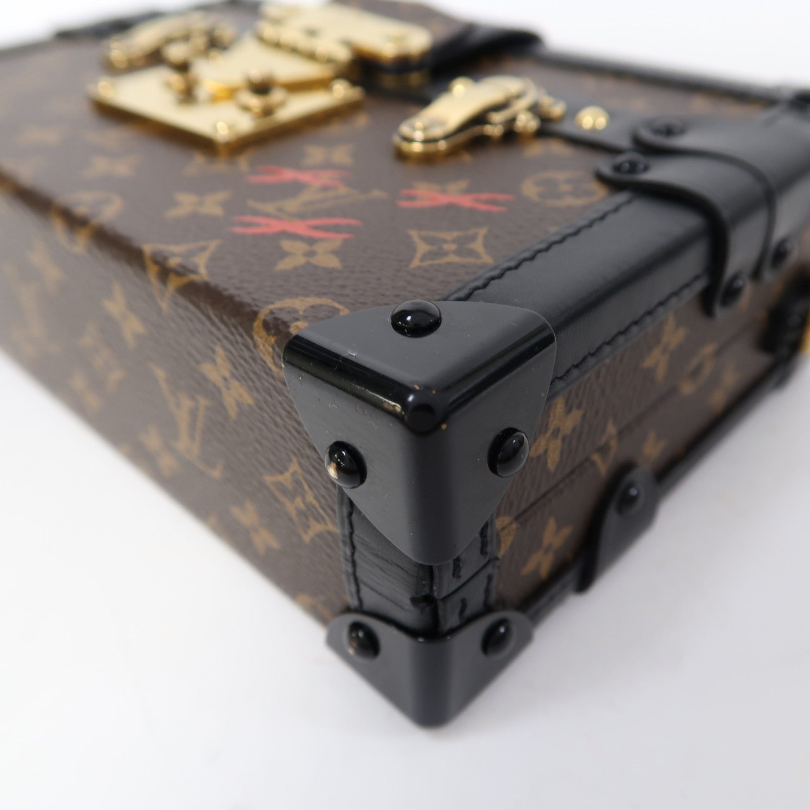 LOUIS VUITTON Monogram Petite Malle金扣肩背袋啡色