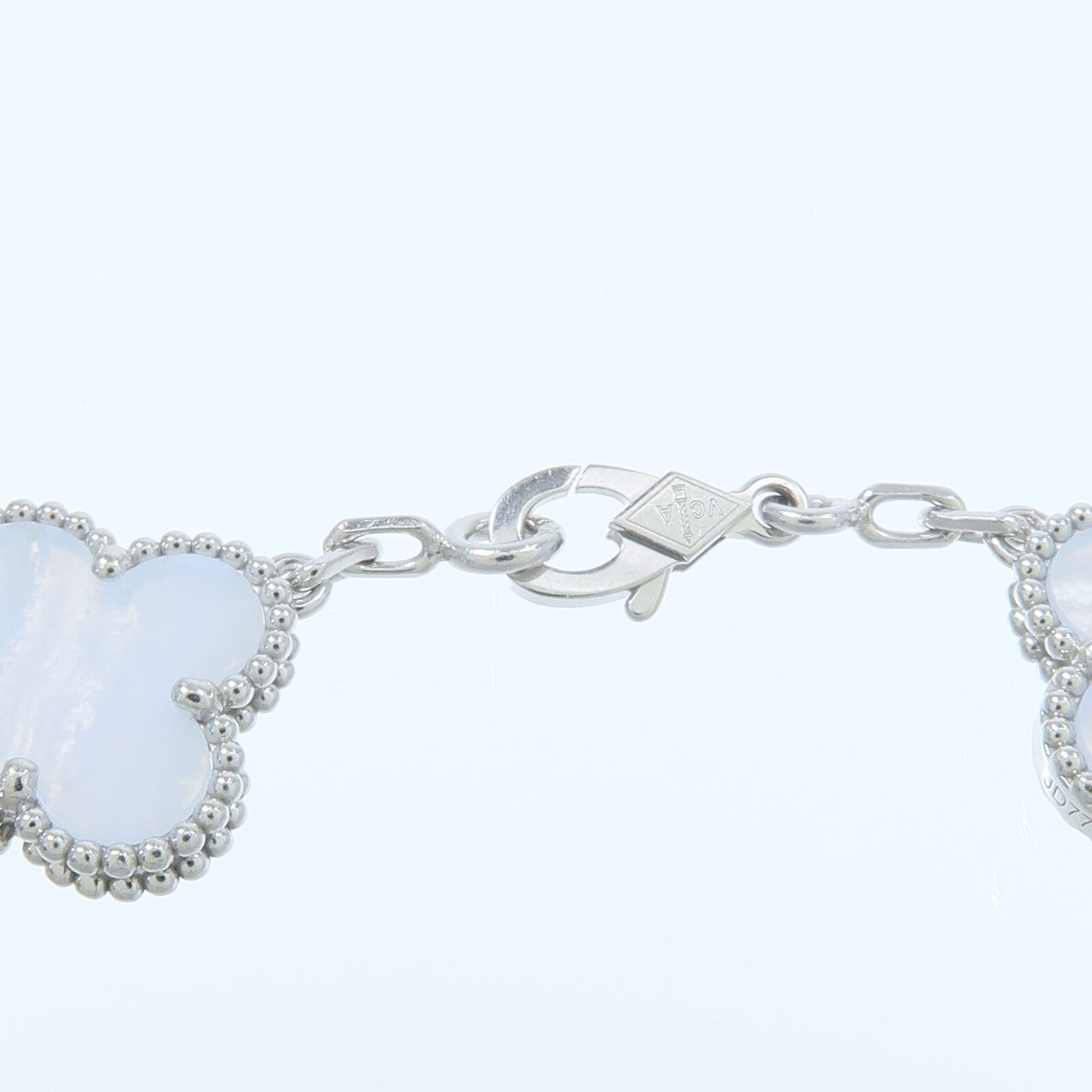 Van Cleef & Arpels 18K白金Vintage Alhambra Bracelet玉髓手鏈
