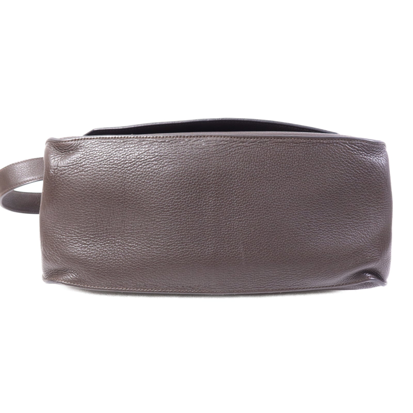 HERMES Clemence皮革Jypsiere 34銀扣肩背袋Brown