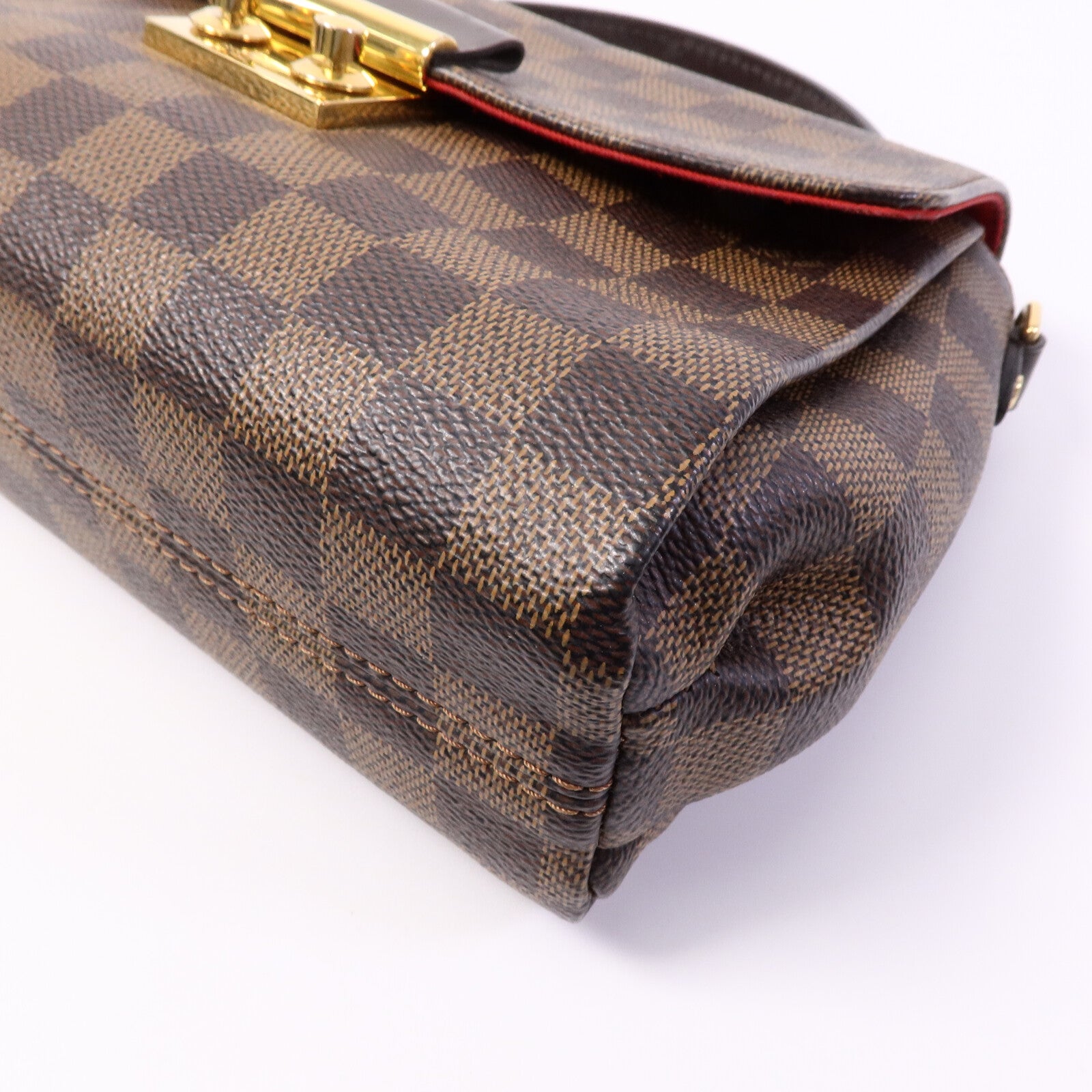 LOUIS VUITTON Damier Croisette金扣手挽肩背兩用袋