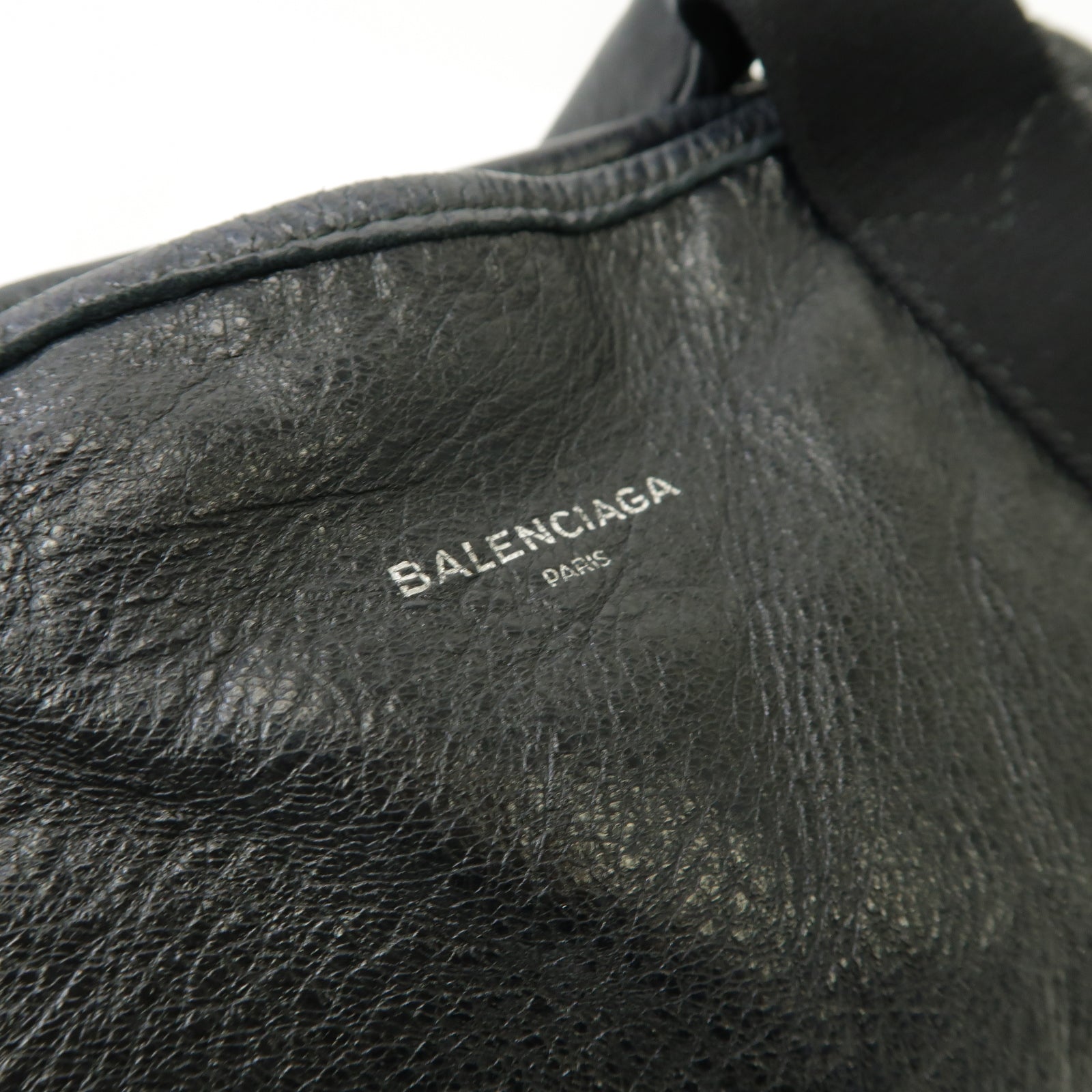 BALENCIAGA 牛皮皮革Cabas XS銀扣手挽肩背兩用袋黒色