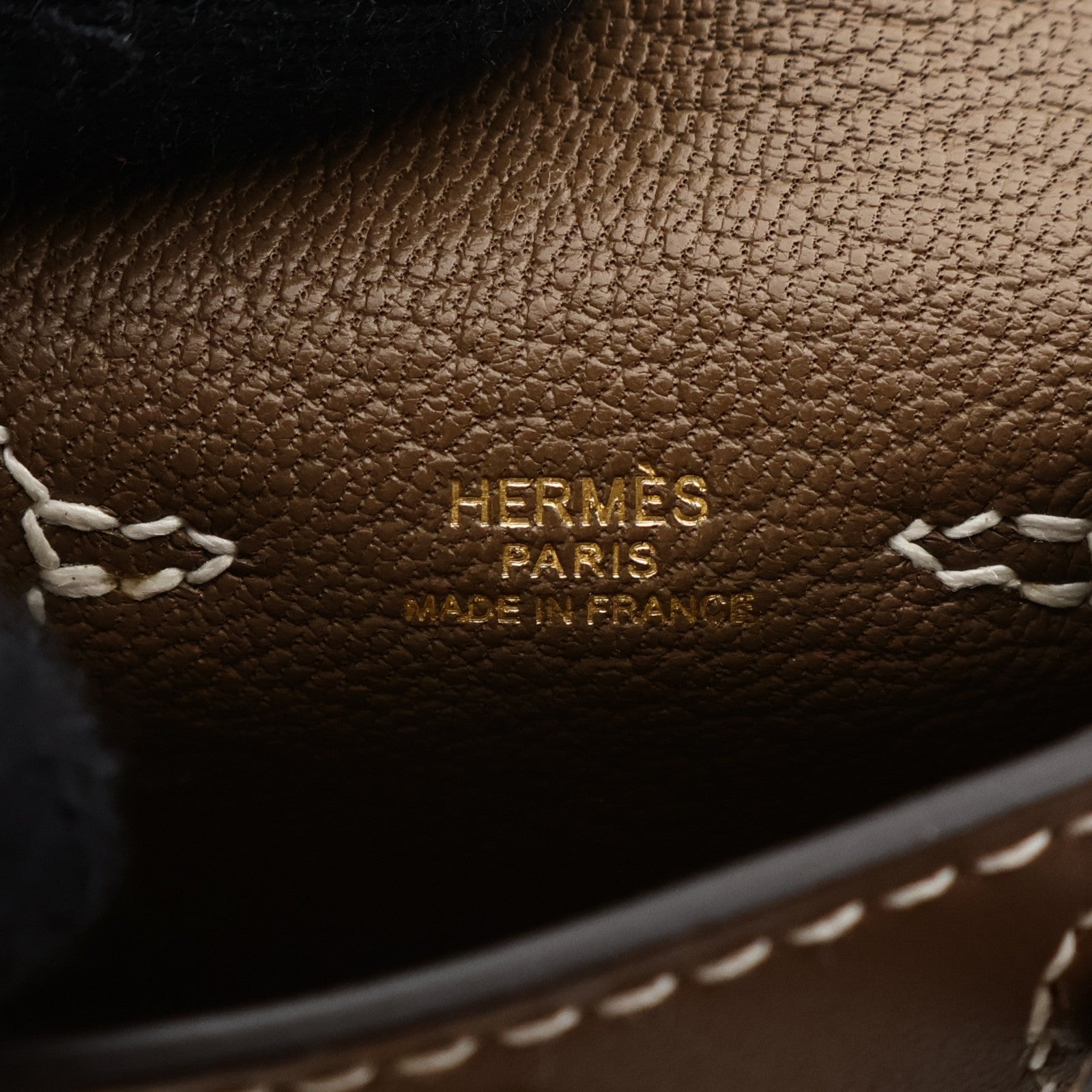 HERMES Tadelakt皮革Kelly Twilly Bag Charm金扣掛飾Etoupe