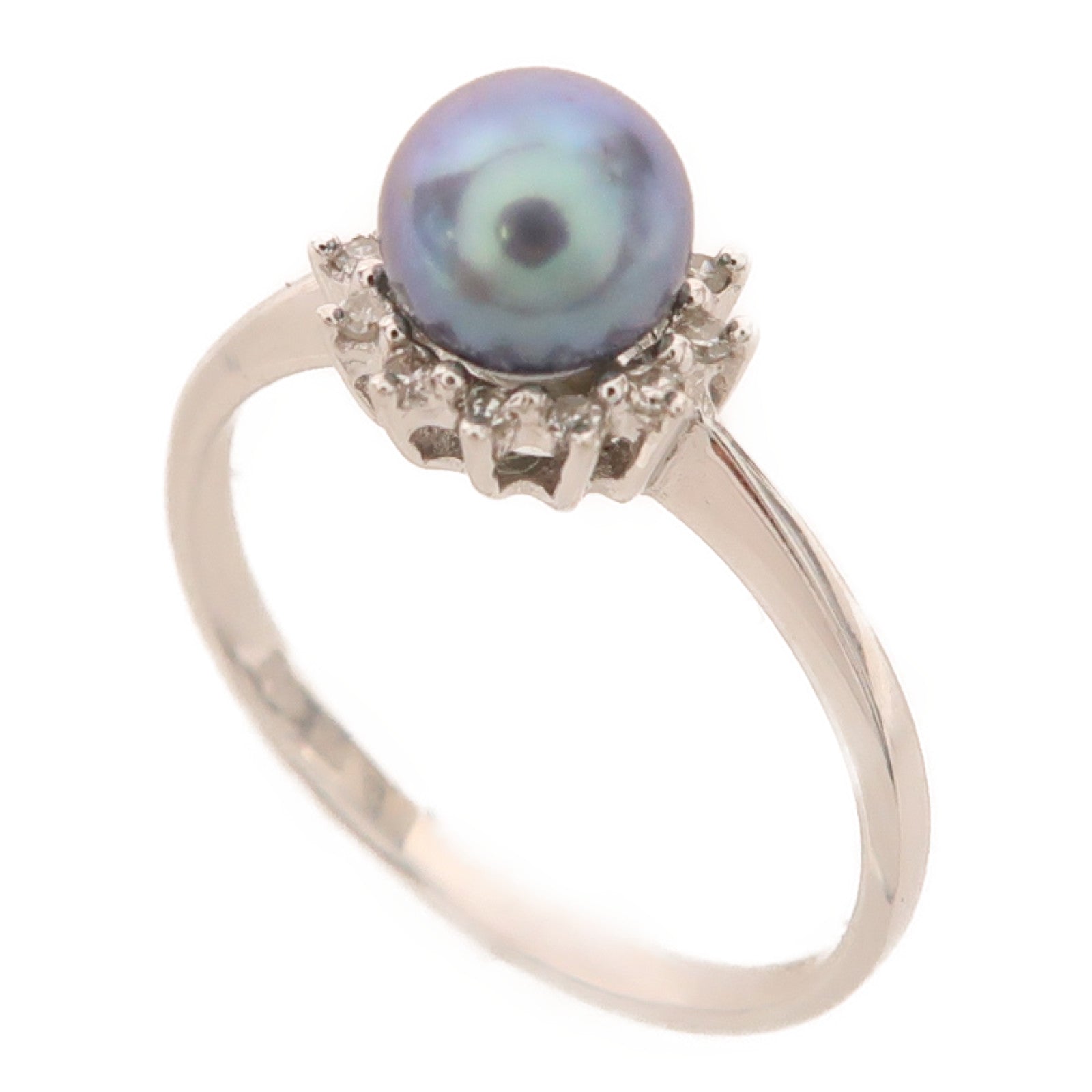 JEWELRY 18K白金Pearl Ring戒指US#7.25