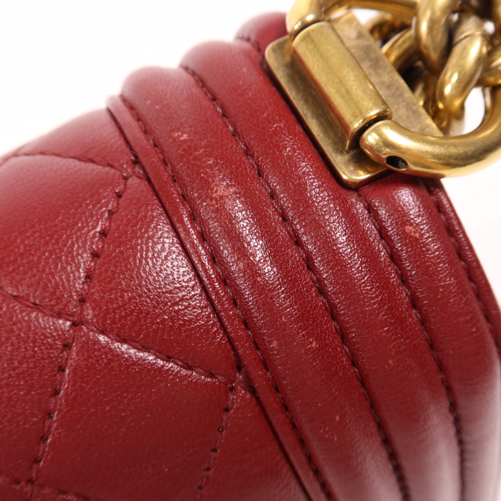 CHANEL 羊皮皮革Boy Chanel Medium金扣鏈帶肩背袋