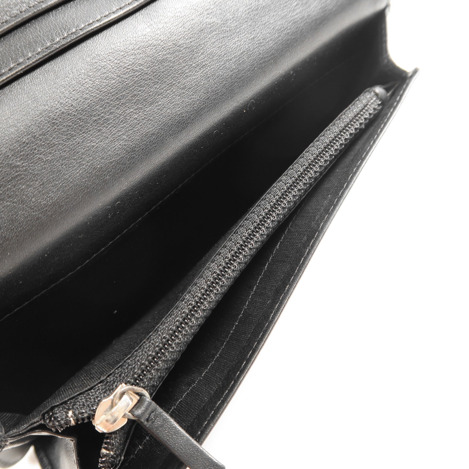 CHANEL 牛皮皮革Long Wallet銀扣長錢包