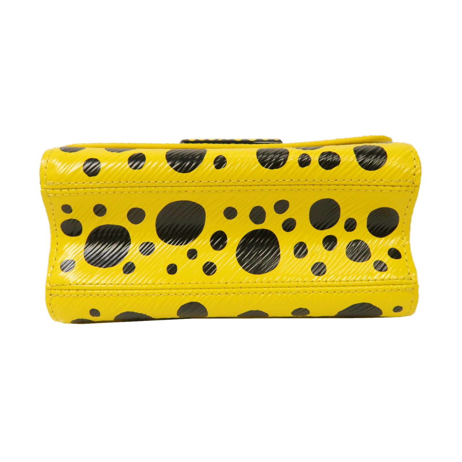 LOUIS VUITTON Epi皮革Yayoi Kusama Twist PM銀扣鏈帶肩背袋黃色/黑色