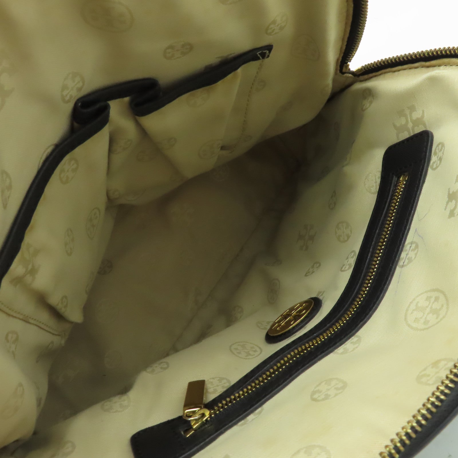 Tory Burch 【激減優惠】牛皮皮革Hand Bag金扣手挽袋黑色