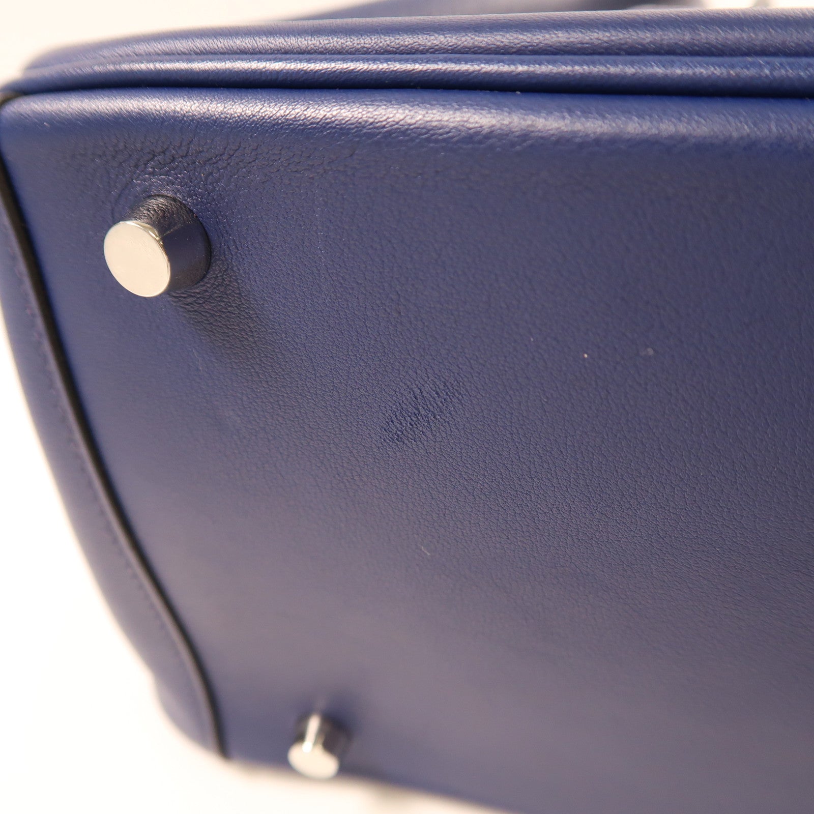 HERMES PHW Lindy 30 2Way Shoulder Hand Bag  Vaux Swift Leather Blue Indigo