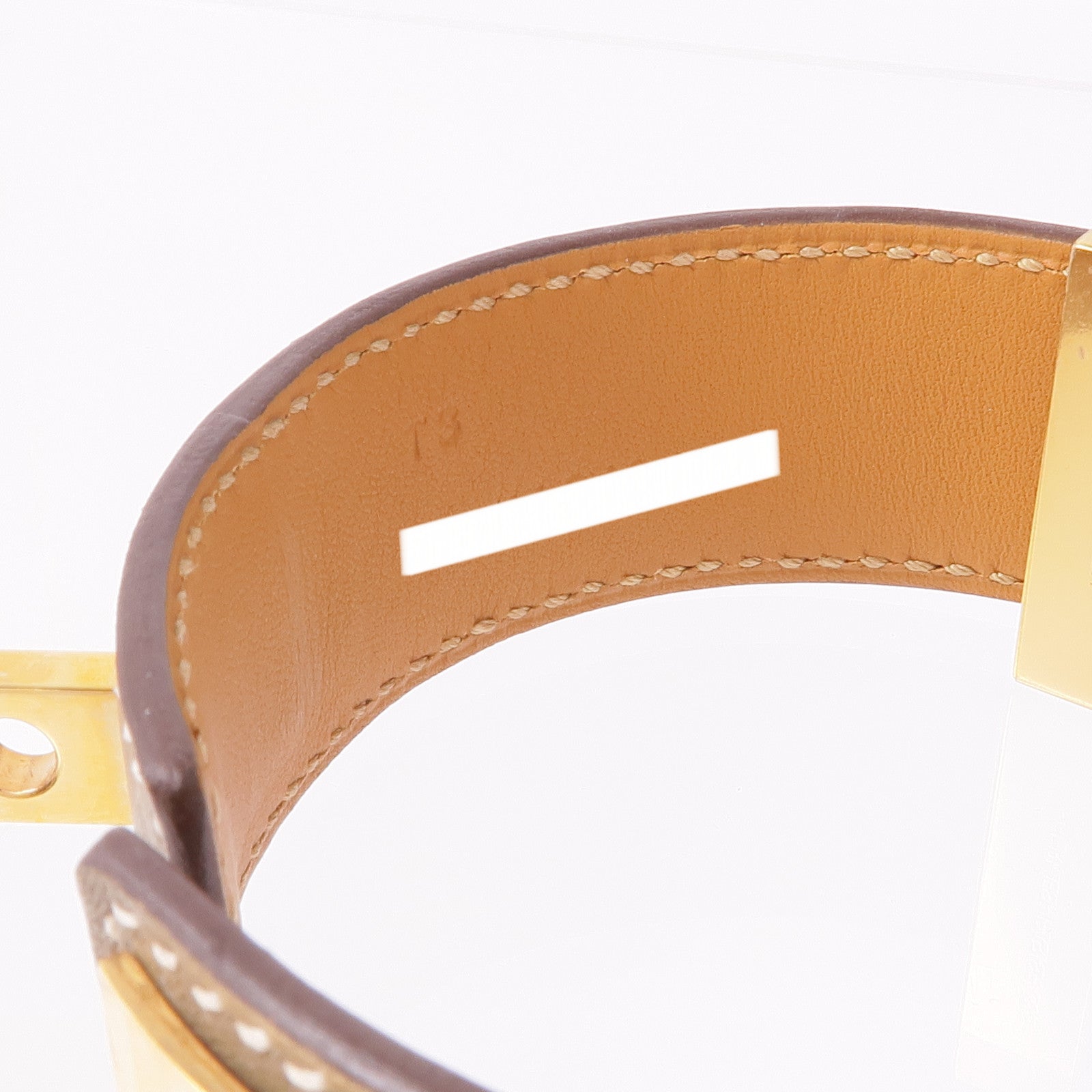 HERMES Swift皮革Collier De Chien 24 Bracelet金扣手帶Etoupe