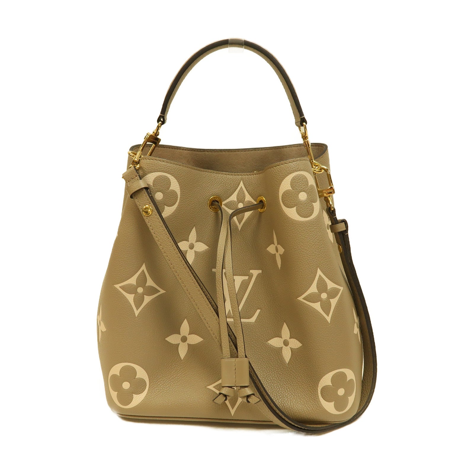 LOUIS VUITTON Monogram Empreinte Neo Noe手挽肩背兩用袋米色/米白色