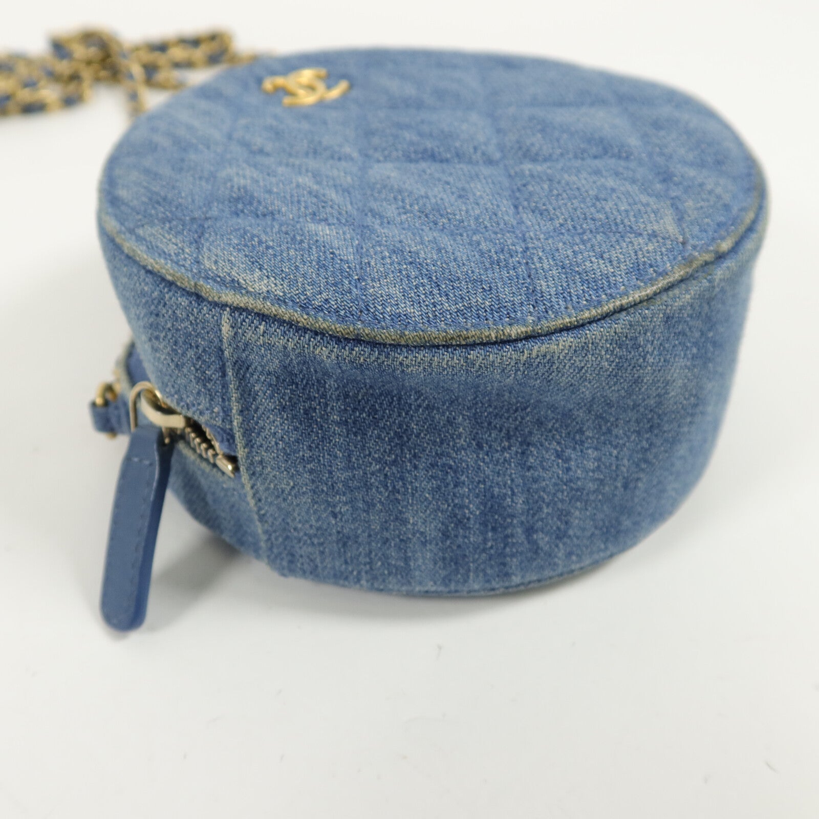 CHANEL 牛仔布Chain Shoulder鏈帶肩背袋