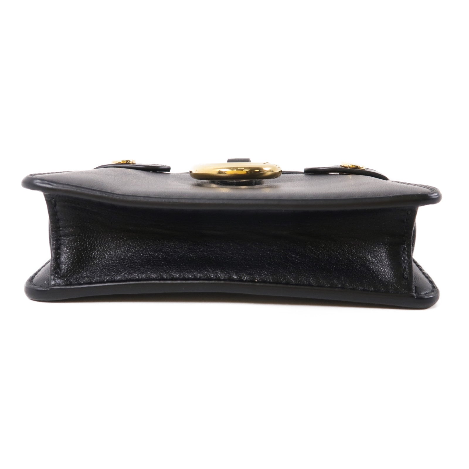 FENDI 皮革Peekaboo Bag Charm金扣掛飾黑色