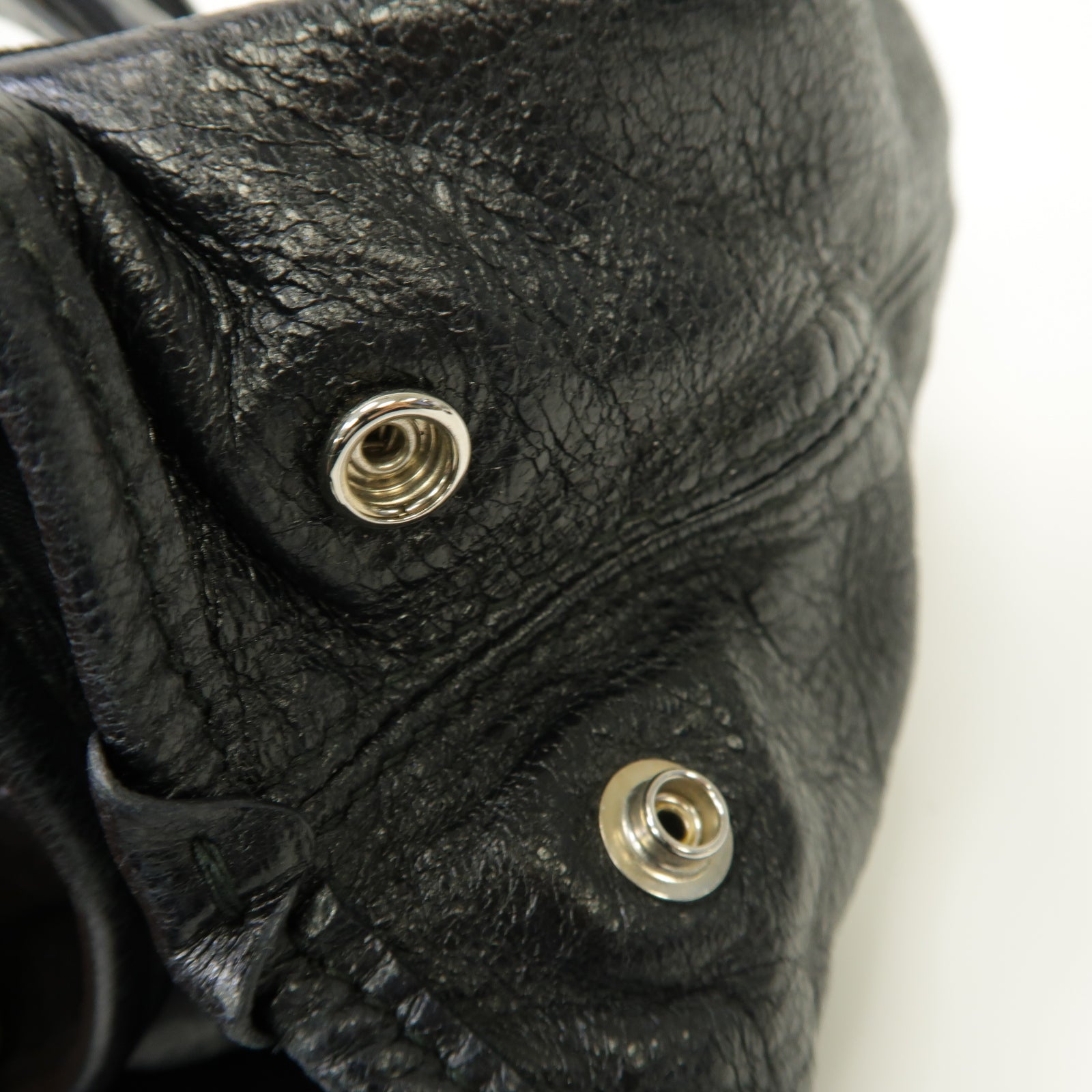 BALENCIAGA 牛皮皮革Cabas XS銀扣手挽肩背兩用袋黒色