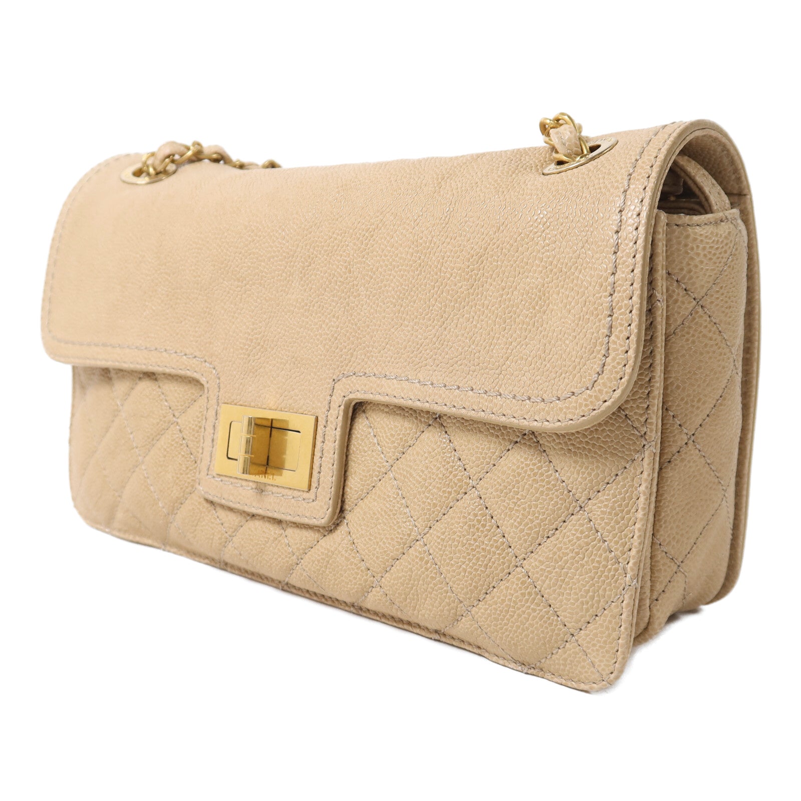 CHANEL 牛皮皮革2.55鏈帶肩背袋