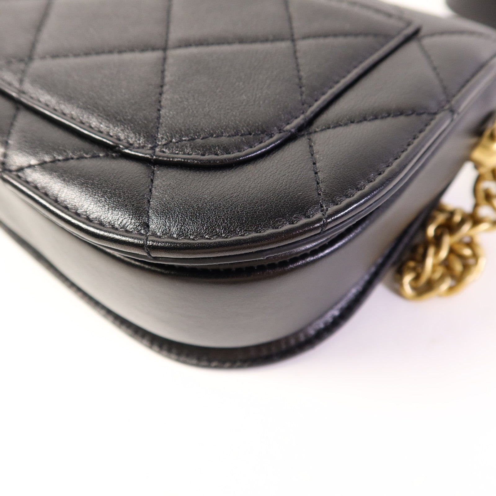 CHANEL 牛皮皮革Chain Shoulder Bag金扣鏈帶肩背袋