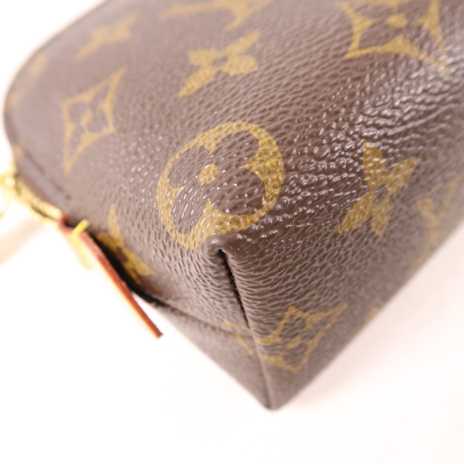 LOUIS VUITTON Monogram Cosmetic Pouch金扣手拿包棕色