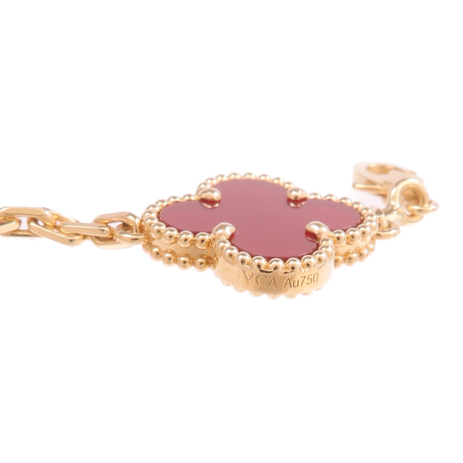 Van Cleef & Arpels 18K黃金/Carnelian Vintage Alhambra Bracelet手鏈