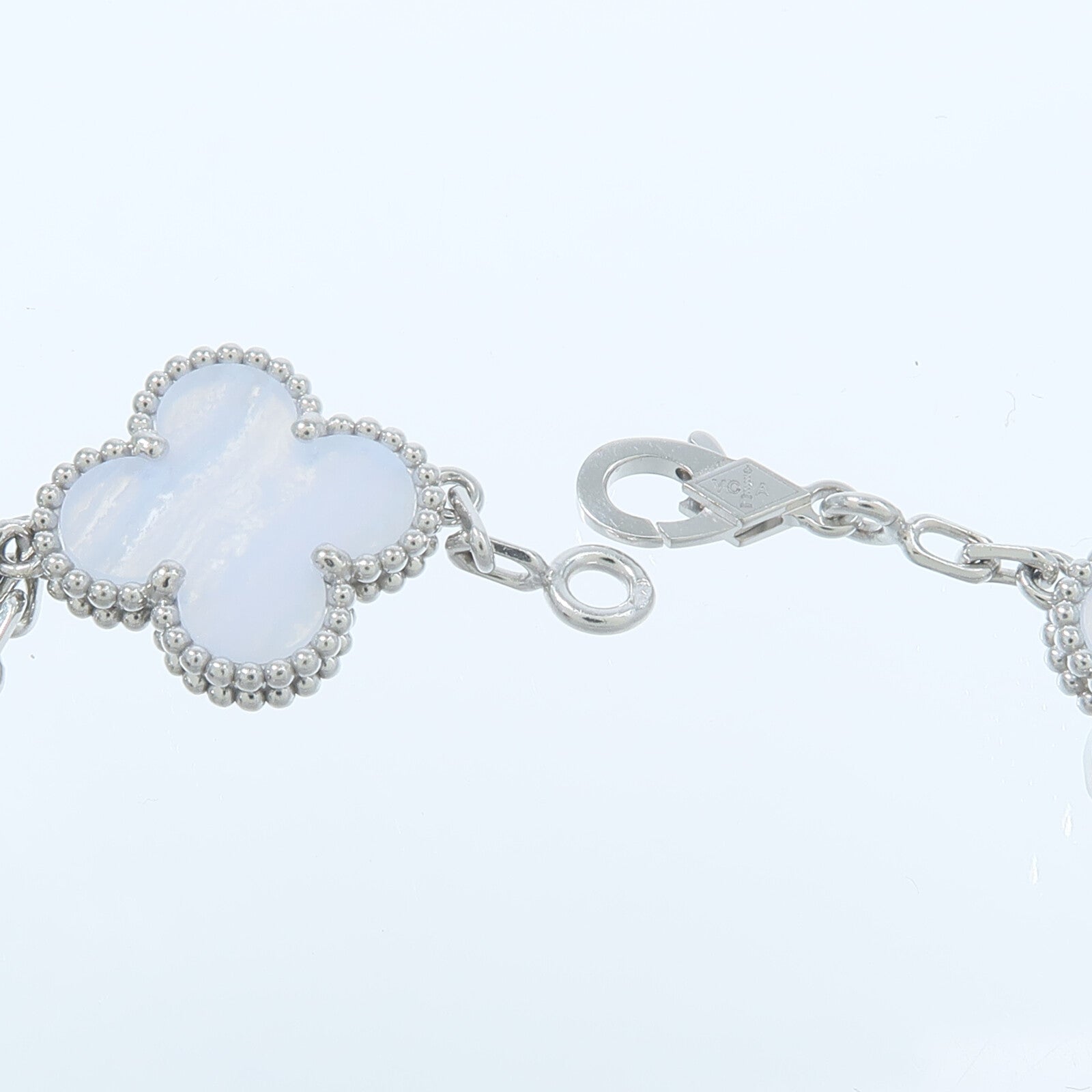 Van Cleef & Arpels 18K白金Vintage Alhambra Bracelet玉髓手鏈