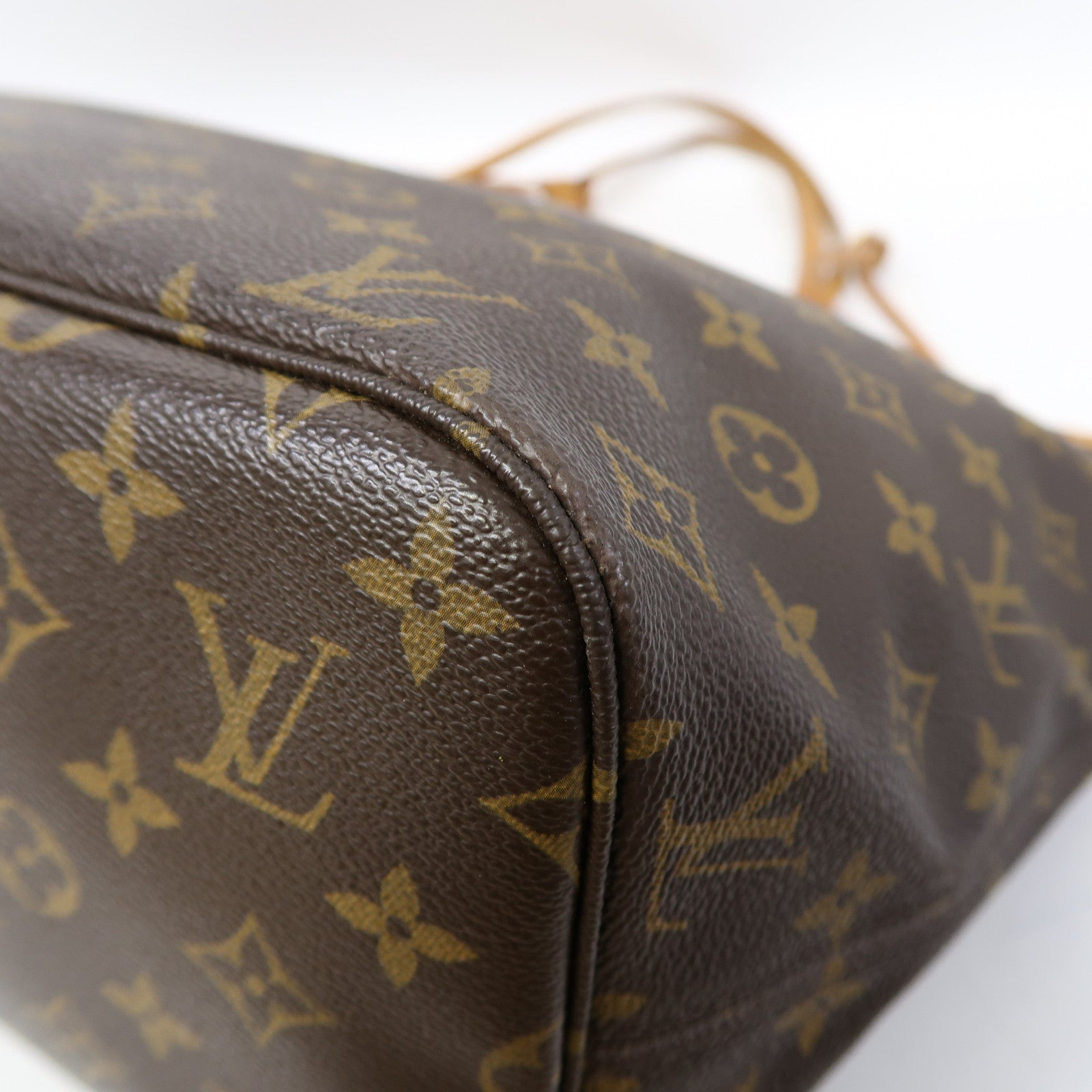 LOUIS VUITTON Monogram Neverfull MM金扣肩背袋啡色