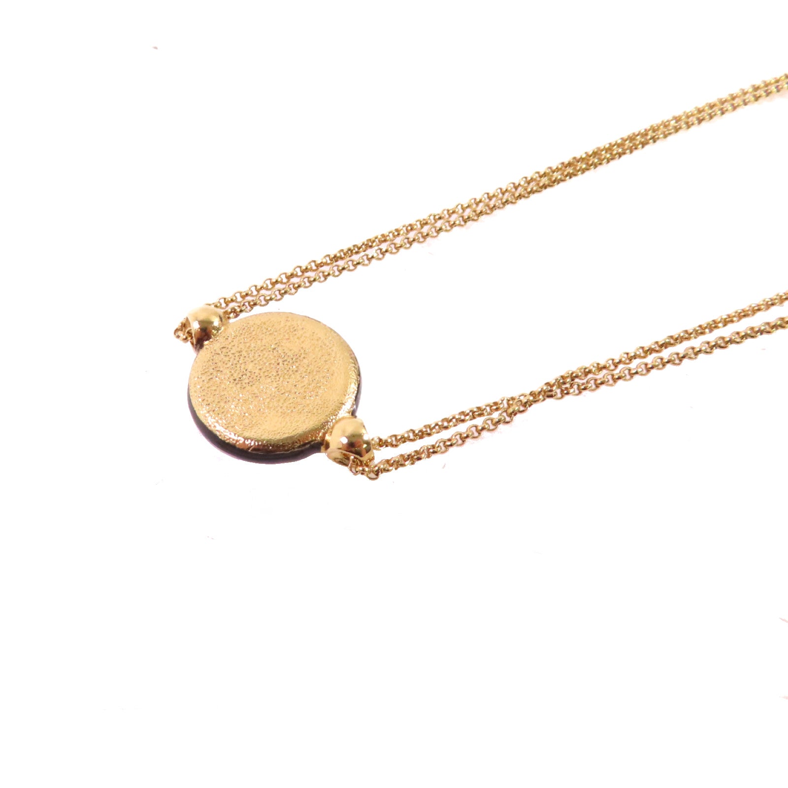 CHANEL 金屬/PVC CC Necklace金扣項鏈黑色/白色