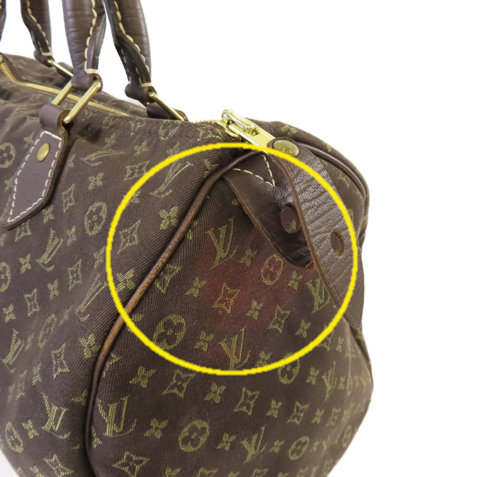 LOUIS VUITTON Monogram Mini Speedy 30 Handbag金扣手挽袋啡色